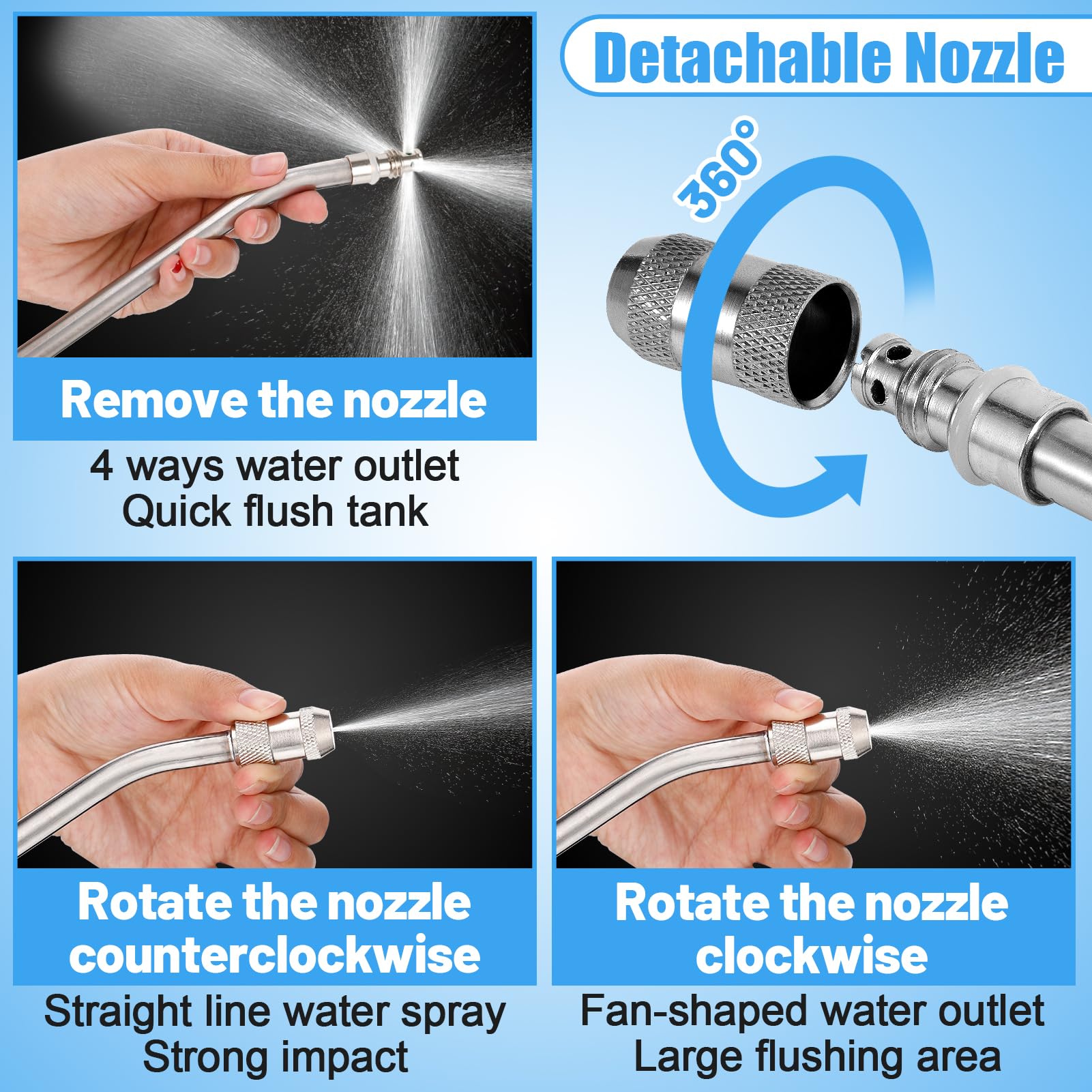 Pamase 4Pcs Rv Water Heater Anode Rod And Flush Wand Set- 9.25 ''L X 3/4 '' Npt Thread Magnesium Rod For Suburban And Mor-Flo, C