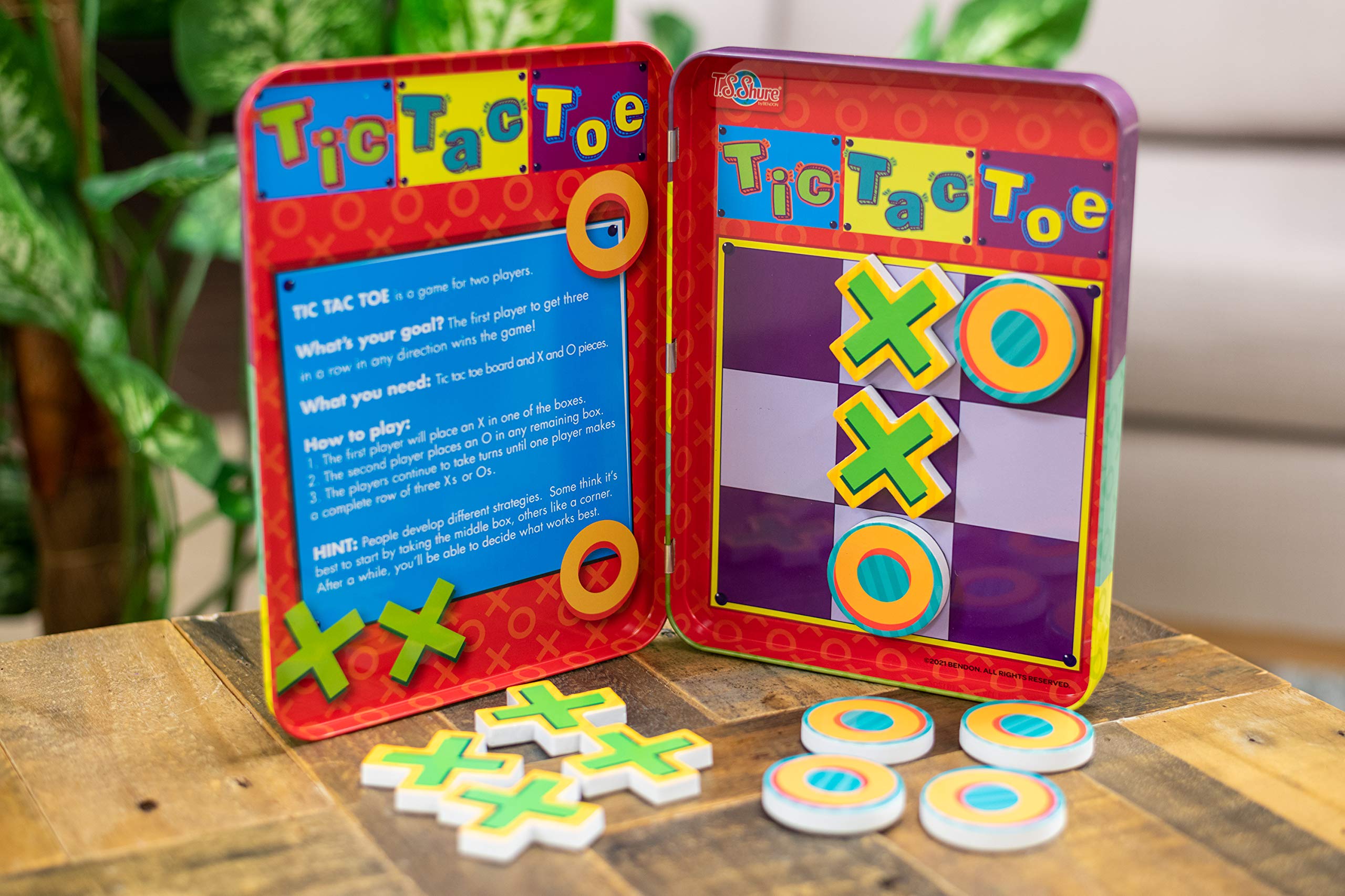 Bendon Ts Shure Tic-Tac-Toe Games Magnetic Activity Tin With Foam Magnet Sheet 50522