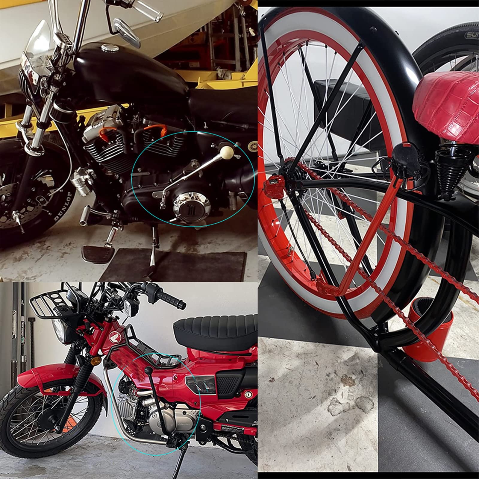 Motorcycle Hand Gear Lever Shifter Handle, 135 Degree Universal Hand Shifter Arm 16.1In Manual Lever Shifter Fit For 50Cc-125Cc