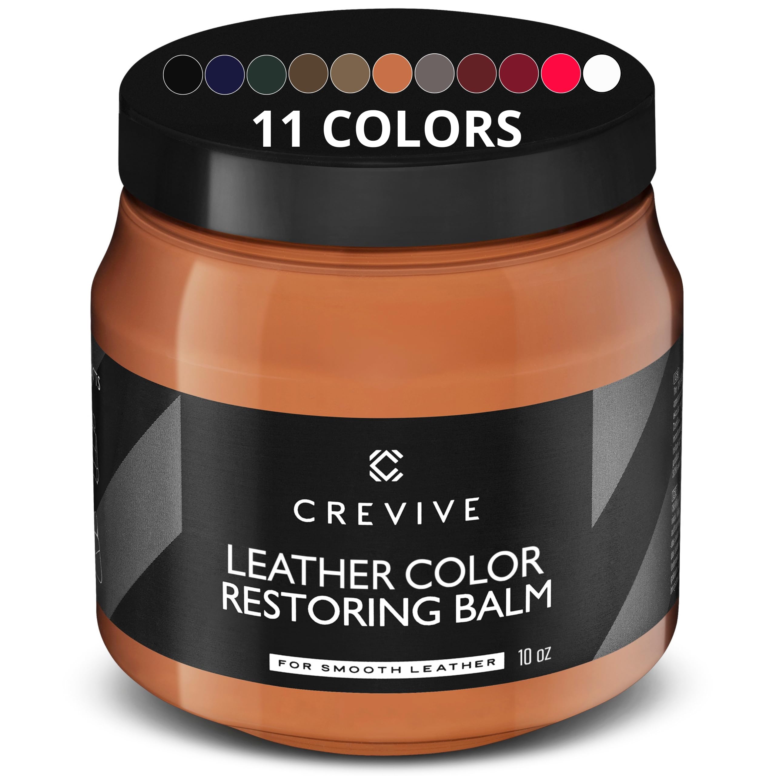 Crevive Leather Recoloring Balm London Tan 10 Oz - Leather Color Restorer - Leather Restorer For Couches - Leather Balm London T