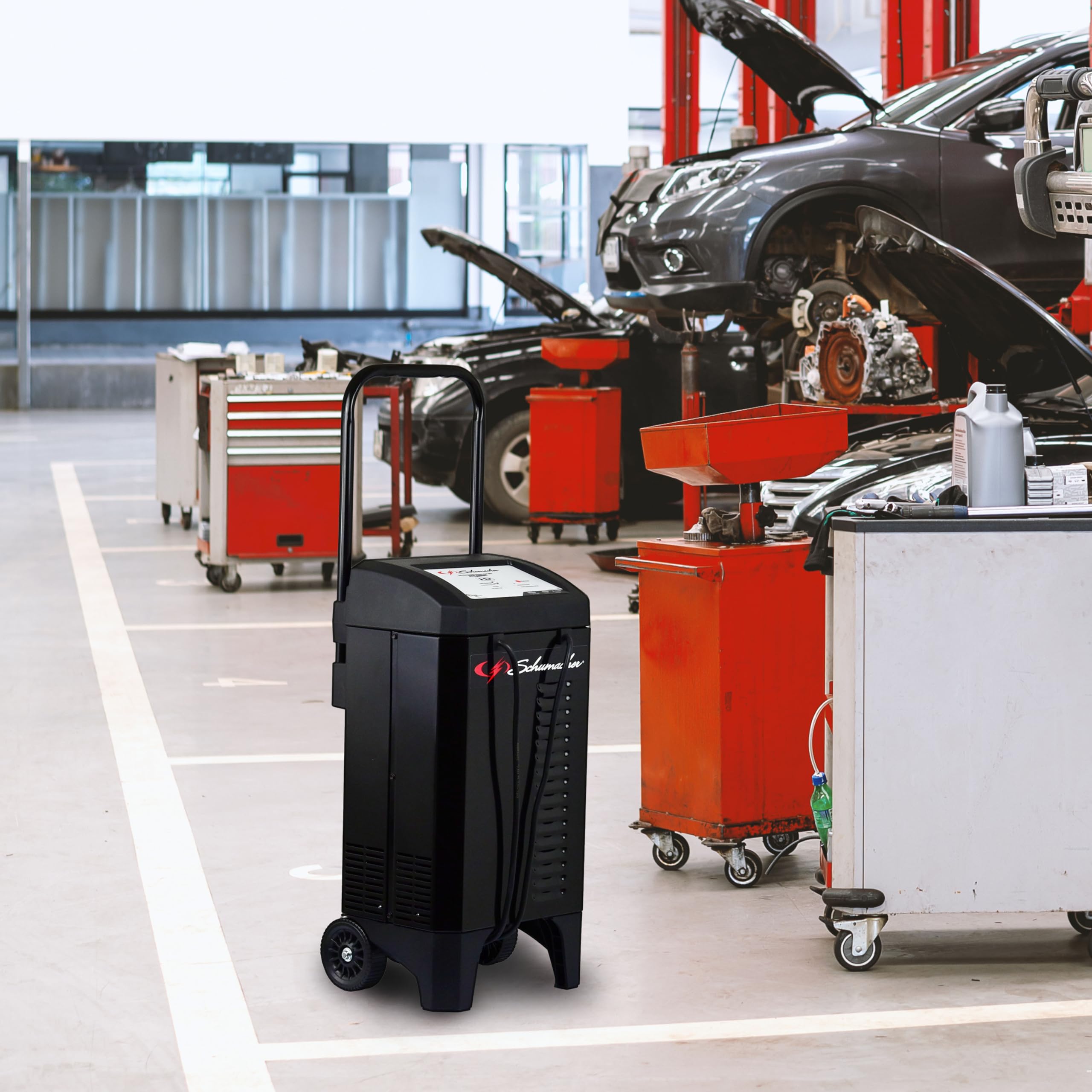 Schumacher Electric Fully Automatic Wheeled Battery Charger And Engine Starter, 4-In-1, Sc1285 200 Cranking Amps, 12 Volts, For Car, Suv, Truck, And Boat Batteries