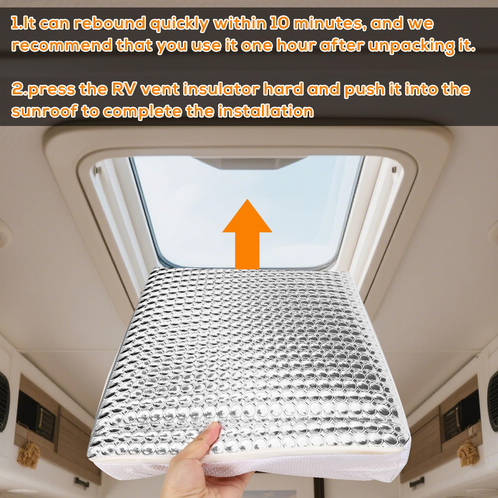 Yunvi Rv Skylight Insulator 14X22X2.8,Rv Vent Cover And Skylight Shade,Waterproof Rv Vent Insulator Sunroof Pillow For Inside Ca