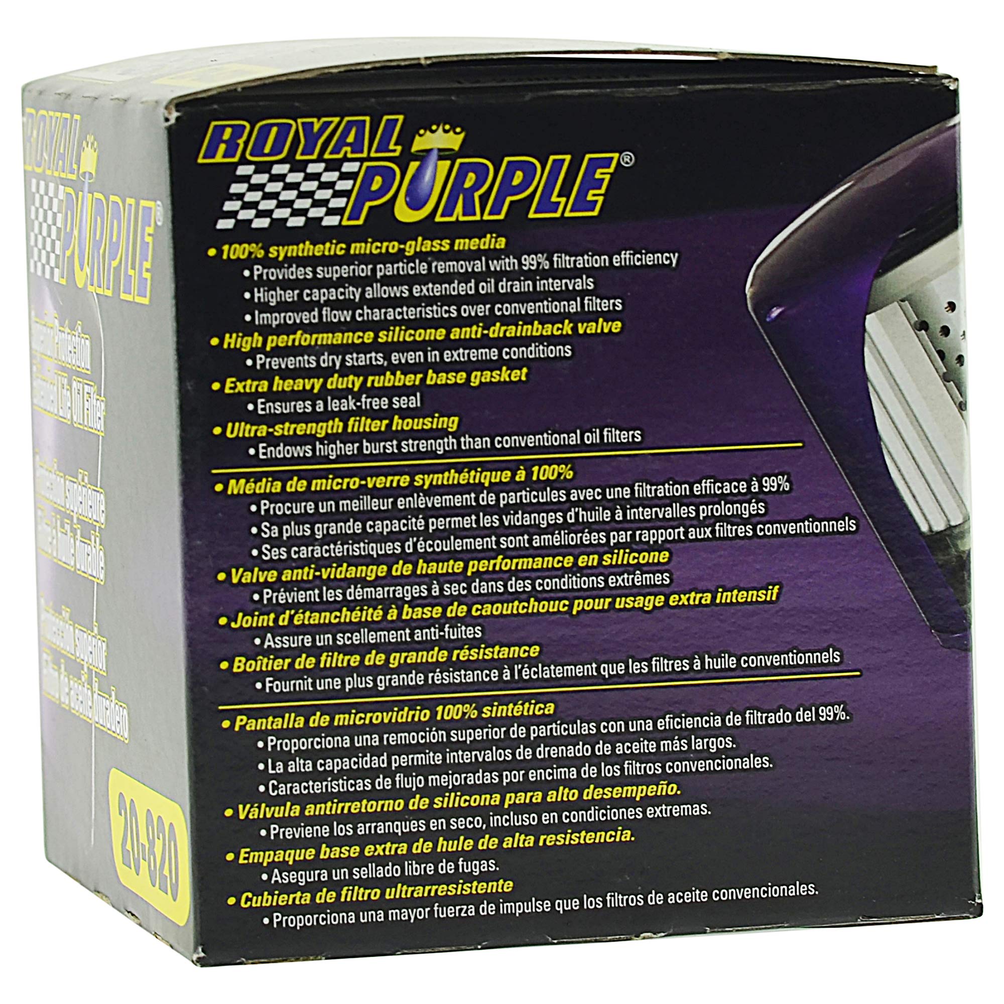 Royal Purple 20-820 Premium Oil Filter - High Performance, Durable Design for Optimal Engine Protection