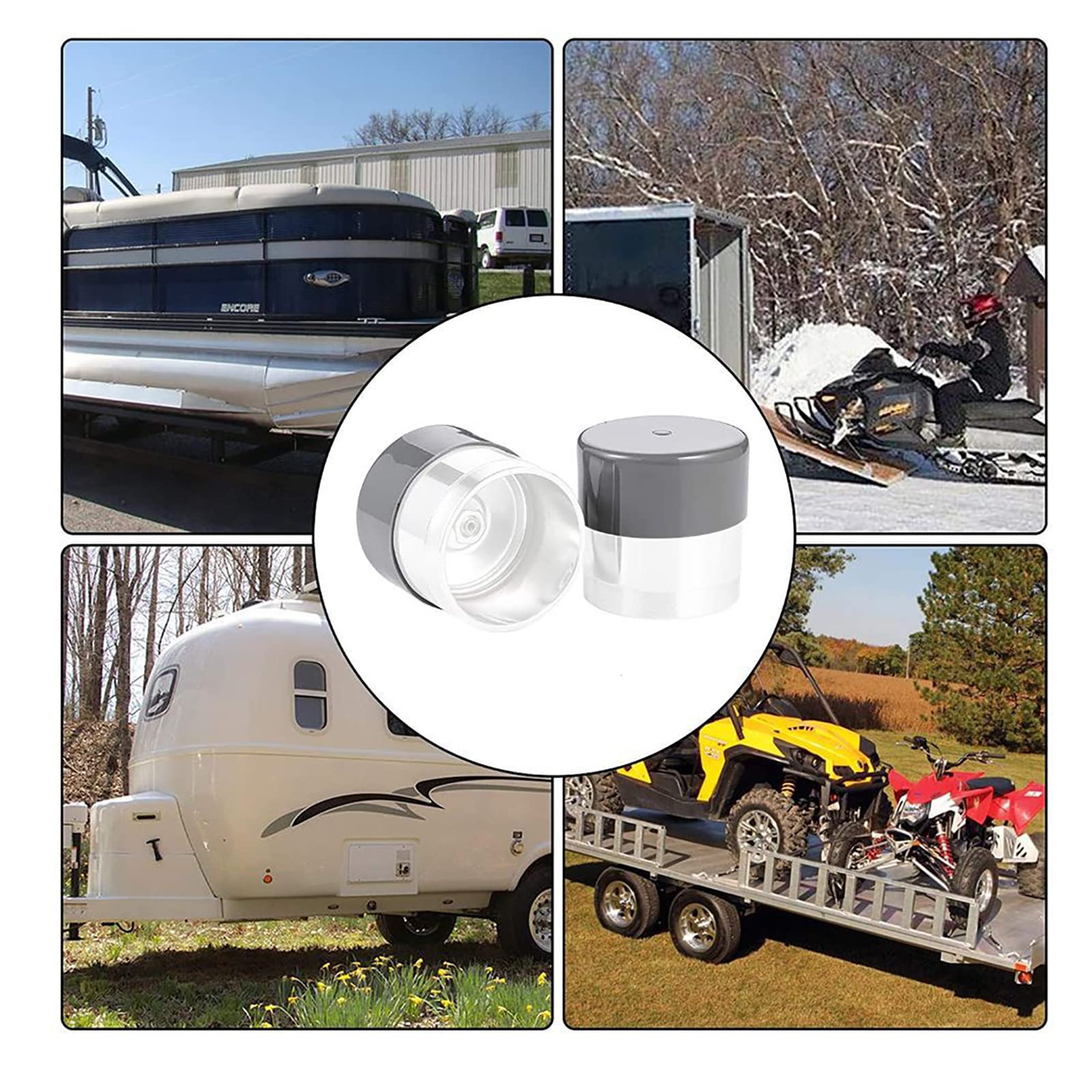 Fdxgyh 4 Pcs 1.98-Inch Bearing Bars Cover Bearing Rubber Caps Trailer Wheel Hub Dust Covers Replacement Bearing Protector