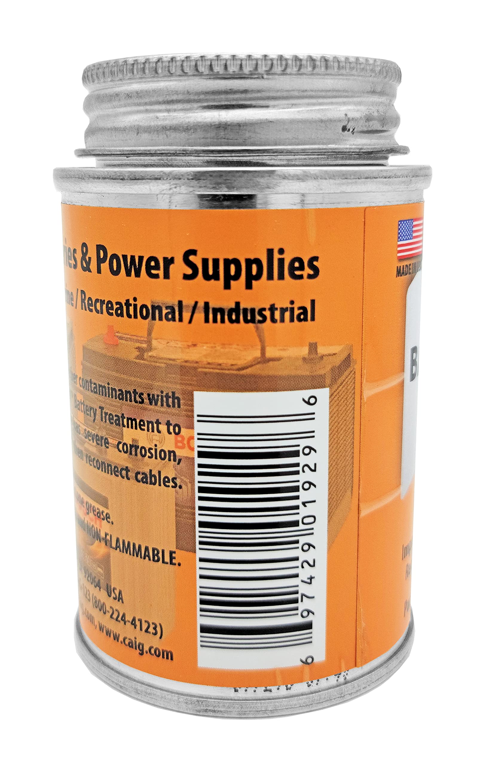 Caig DeoxIT Battery Cleaner & Protectant with Brush Lid, 4 oz brush can, 2-Pack