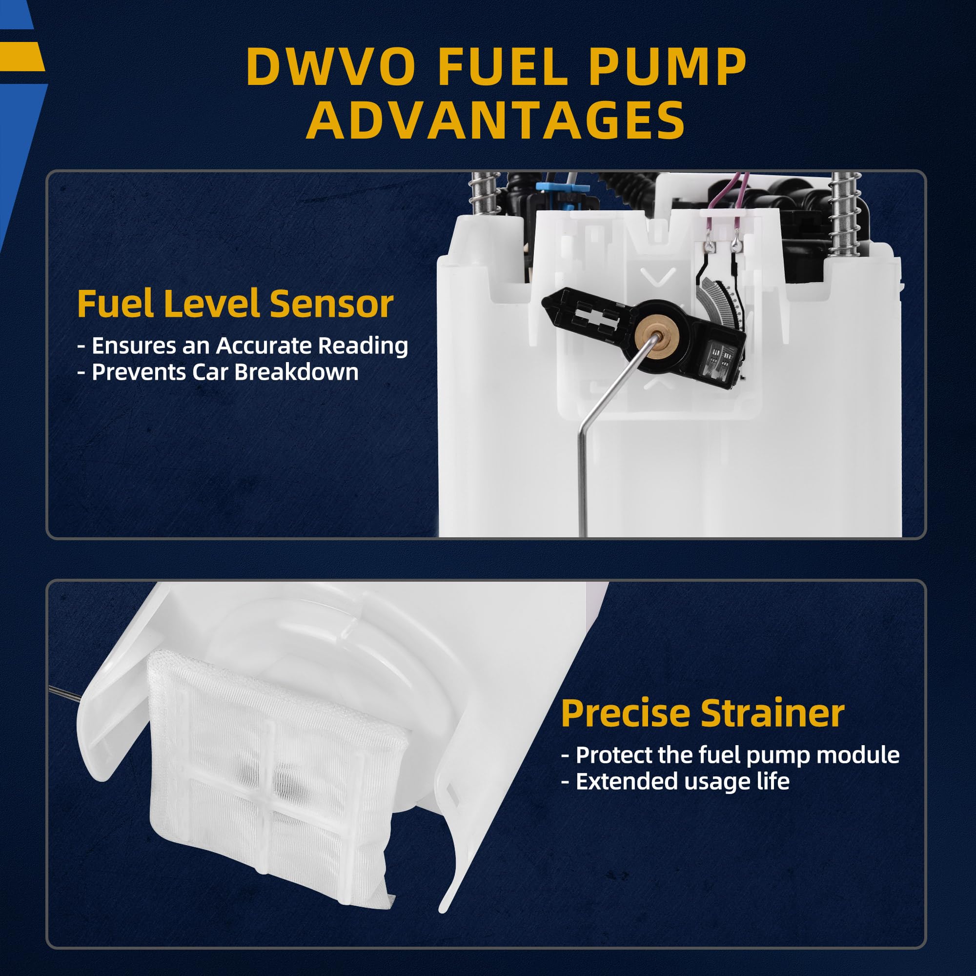 Dwvo Fuel Pump Compatible With 1998-2002 Dodge Ram 1500 2500 3500 3.9L 5.2L 5.9L 8.0L W/ 26 Gal. 34 Gal. Tank