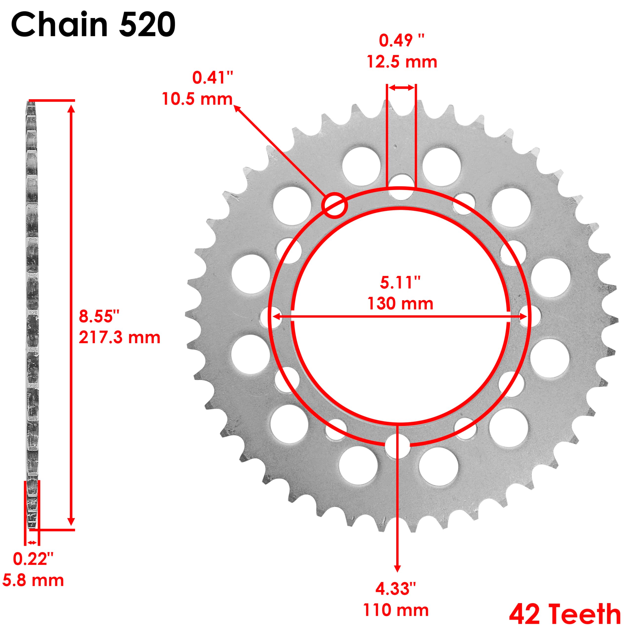 Caltric Black Drive Chain And Sprockets Kit Compatible With Honda Trx200 Fourtrax 200 2X4 1990-1997