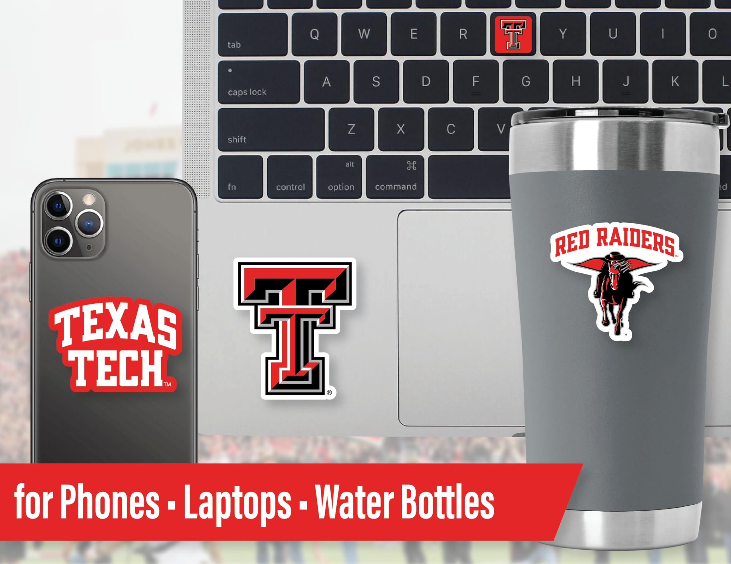 Texas Tech Stickers For Gift, Car, Water Bottle, Laptop, And Phone For Football Fans And University Graduates (Texas Tech Red Ra