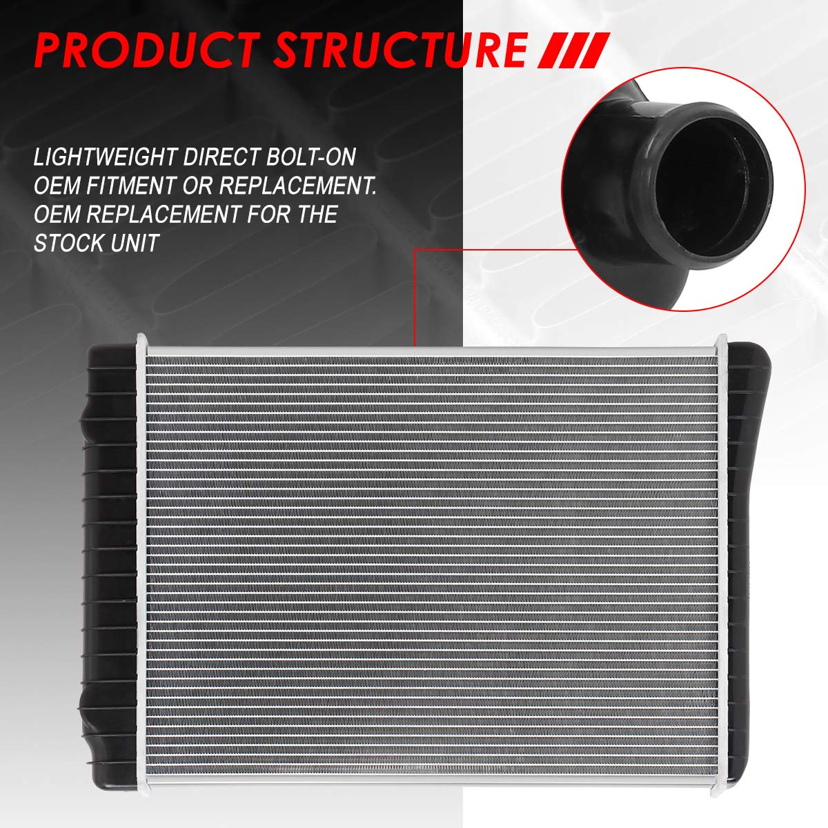 Auto Dynasty Radiator Compatible With 89-96 Chevy Corvette 5.7L V8 At Mt, Dpi 1052 Factory Style 1-Row Cooling Radiator, Aluminu