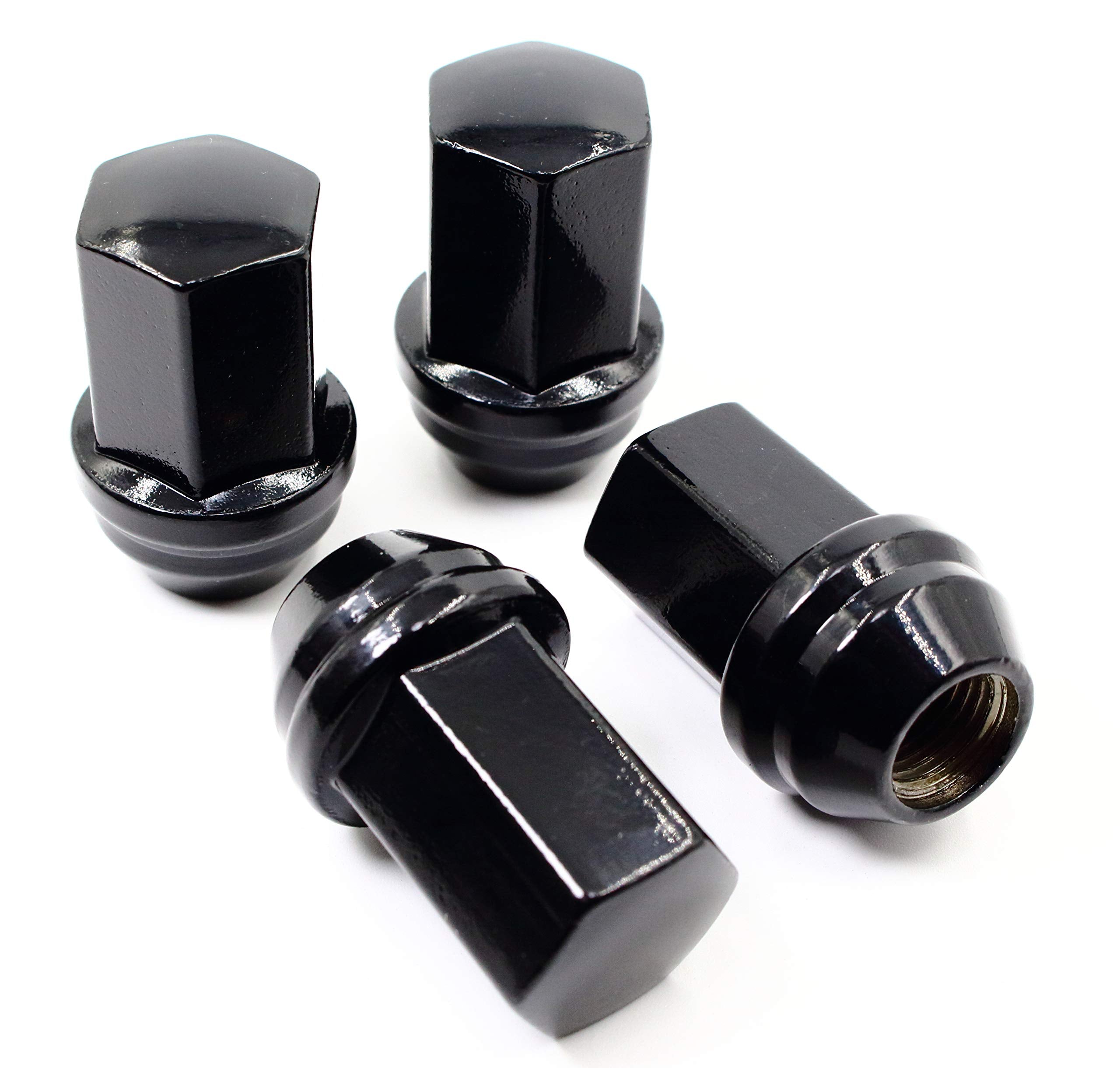 Set of 24 Veritek 14x1.5mm OEM Factory Style 1.80 Inch Length 7/8 22mm Hex Duplex Large Acorn Seat Wide Base Replacement Black L