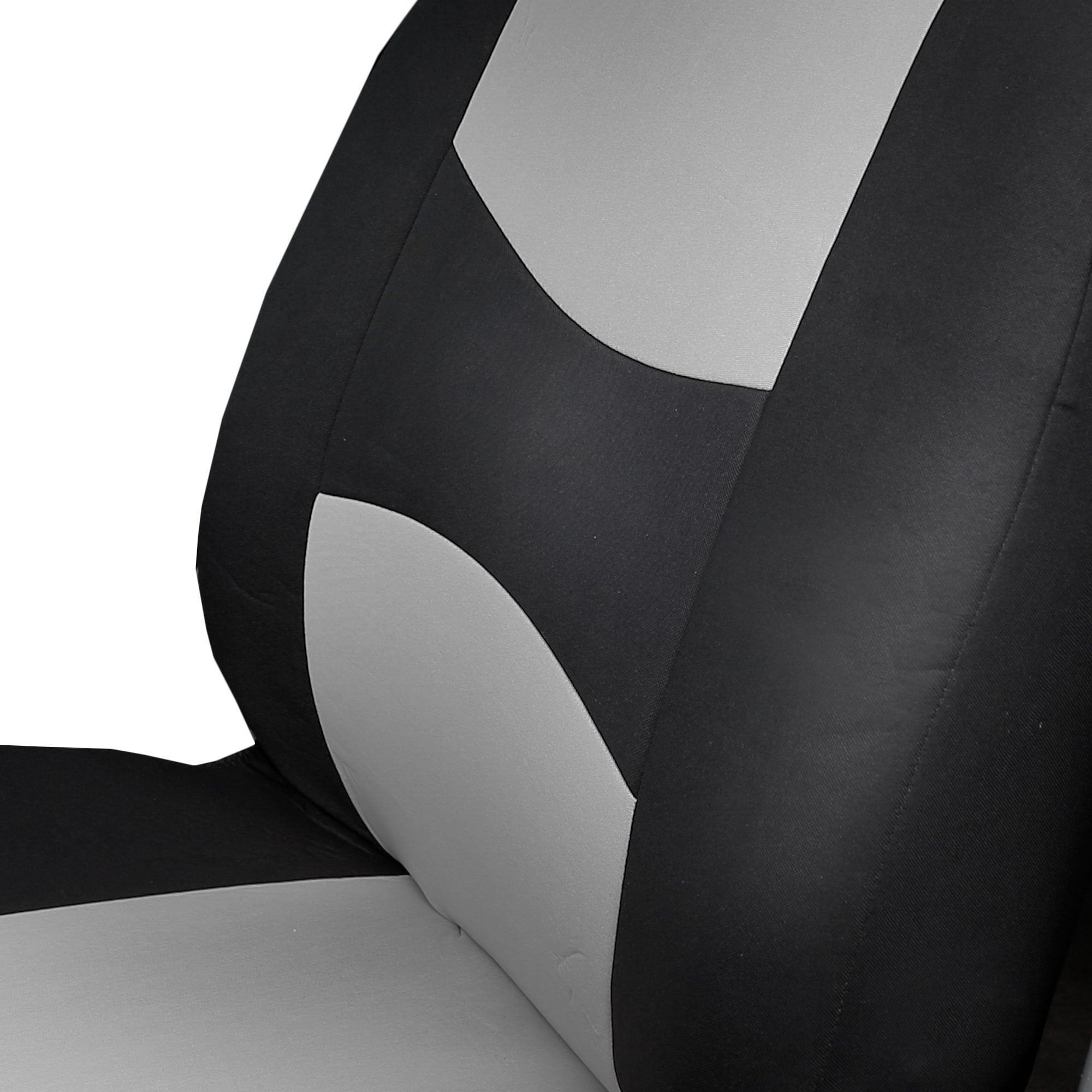 FH Group Front Set Cloth Car Seat Covers for Low Back Seats with Removable Headrest, Universal Fit, Airbag Compatible Car Seat Cover for SUV, Sedan, Van, Gray