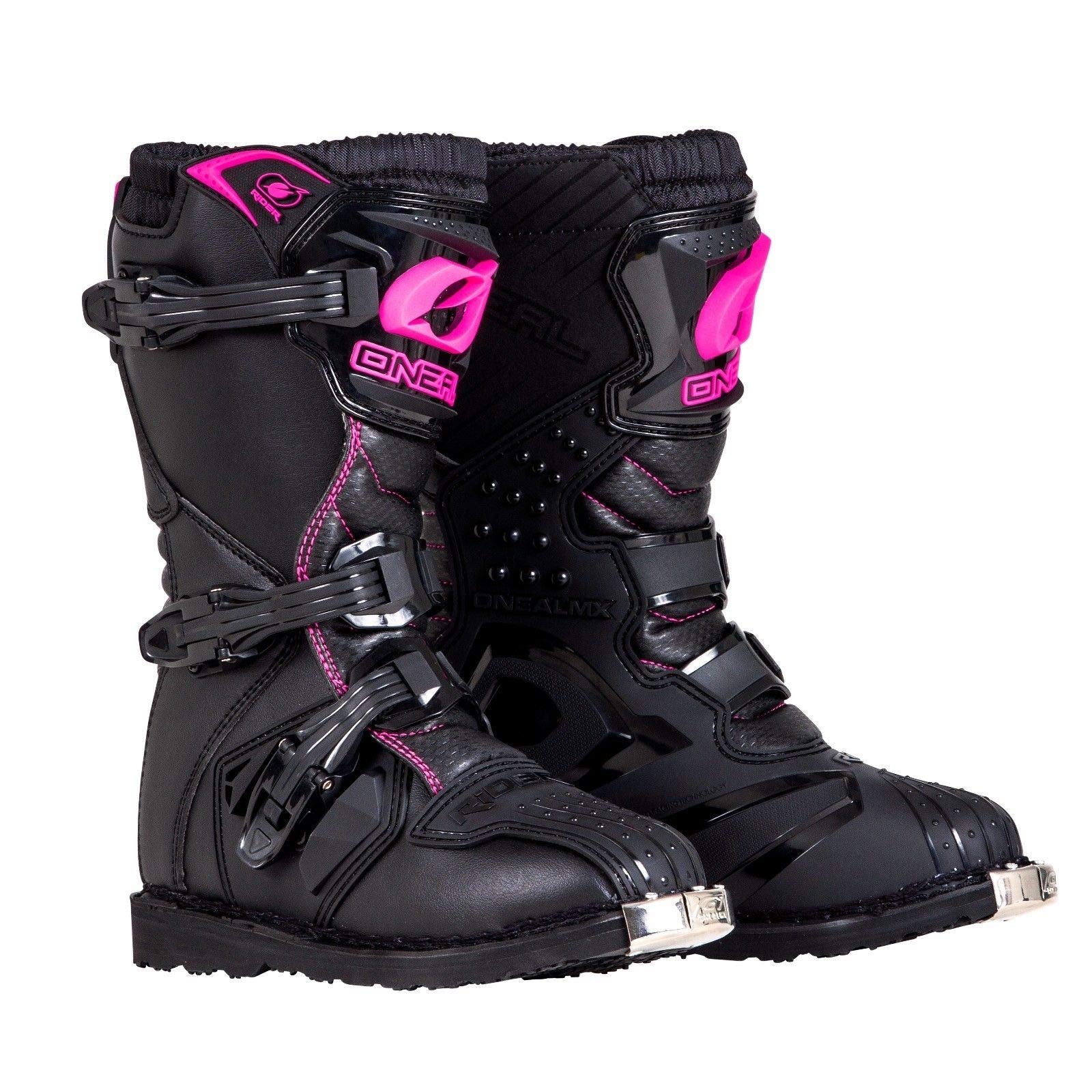 O'Neal Youth Rider Boot (Black/Pink, Size 3)