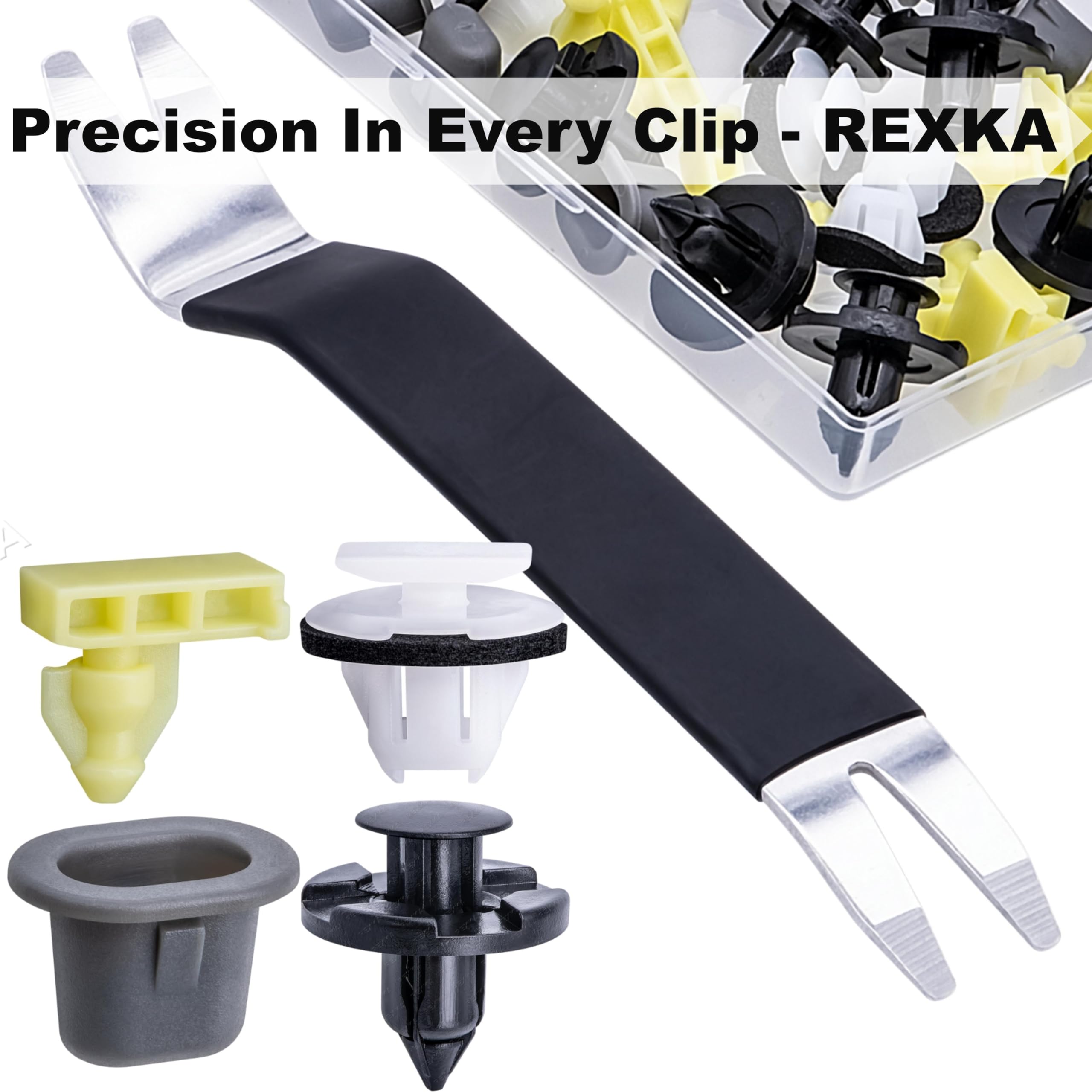 Rexka 46pcs Wheel Well Moulding Clips Kit for Nissan Infiniti Armade Juke Murano Rogue QX56 QX80 with Remover Tools