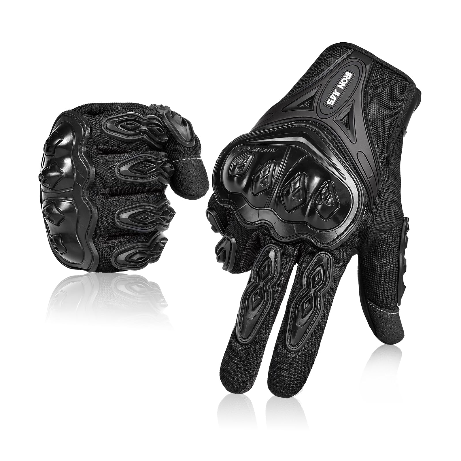Iron Jia 'S Motorcycle Gloves Full Finger Durable For Road Racing Bike Summer Spring Powersports Support Touch Screen Black-Xxl