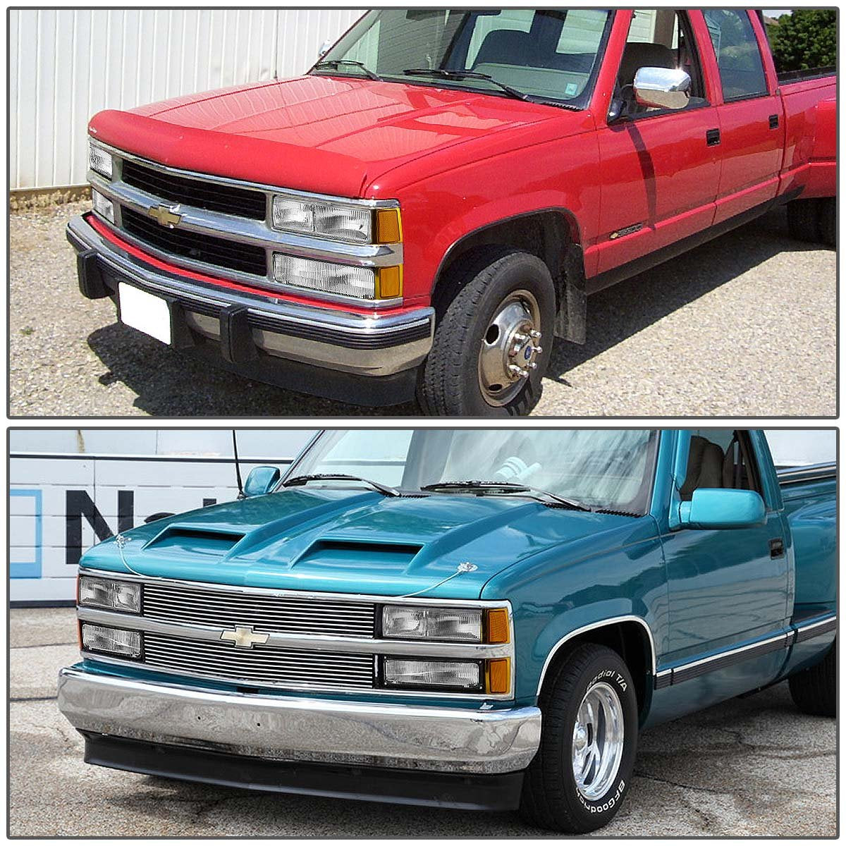 Auto Dynasty Headlights Assembly Compatible With 1994-1998 Chevy C10 Silverado Tahoe Suburban C/K 1500 2500 3500 Blazer, 8Pcs Co