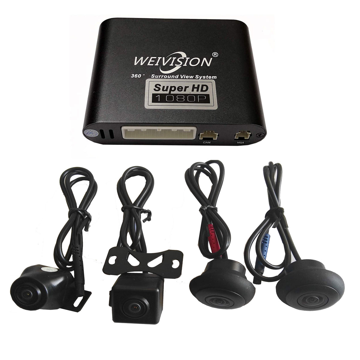 Weivision Super Hd 1080P Car 360 Degree Bird View Surround System Dvr Record Backup Camera Parking Monitoring With Hd Sensor