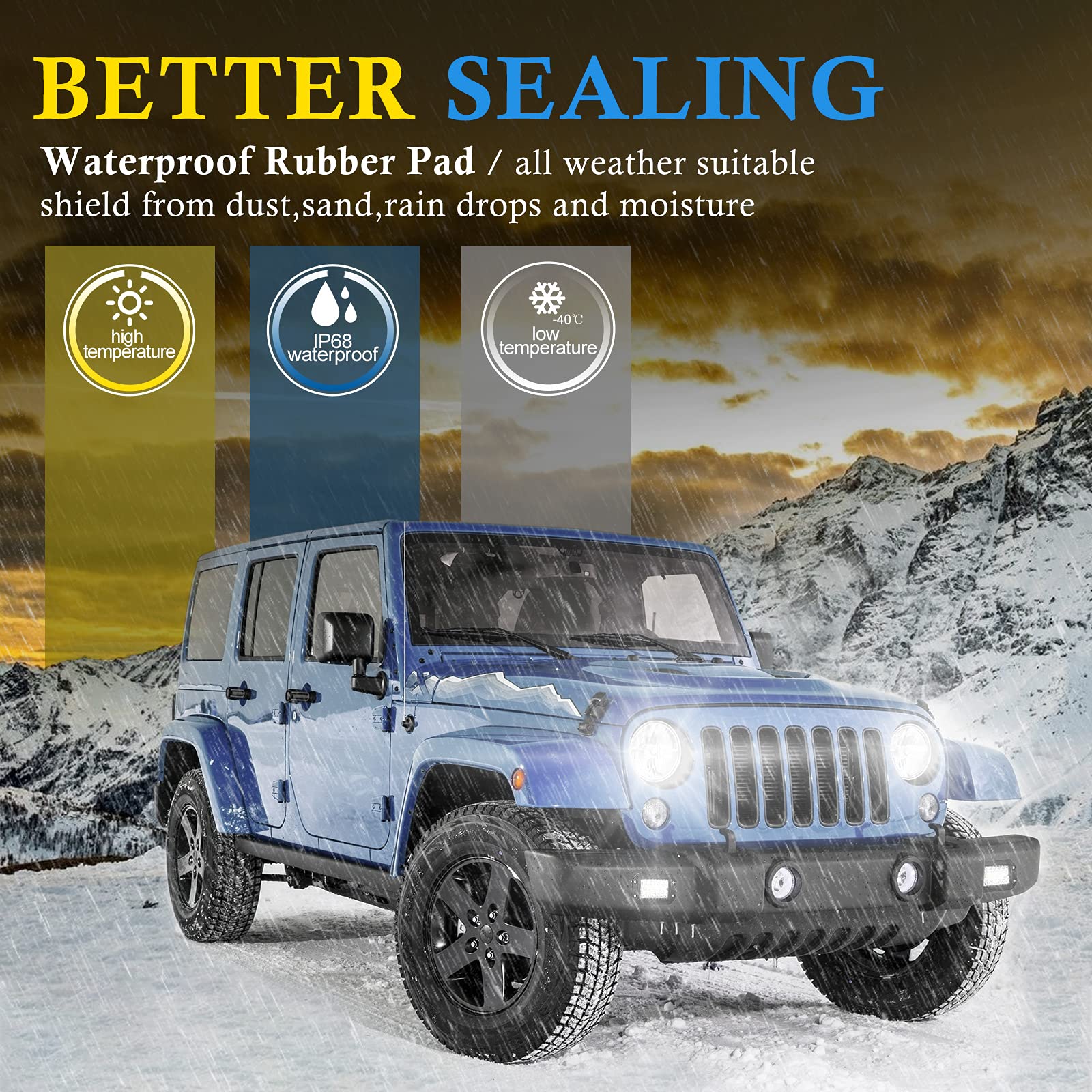 Flush Mount Led Light Pods, Bunker Indust 2Pcs 6 Inch Spot Flood Combo Beam 6000 Lm Triple Row Driving Off Road Light Bar Waterp