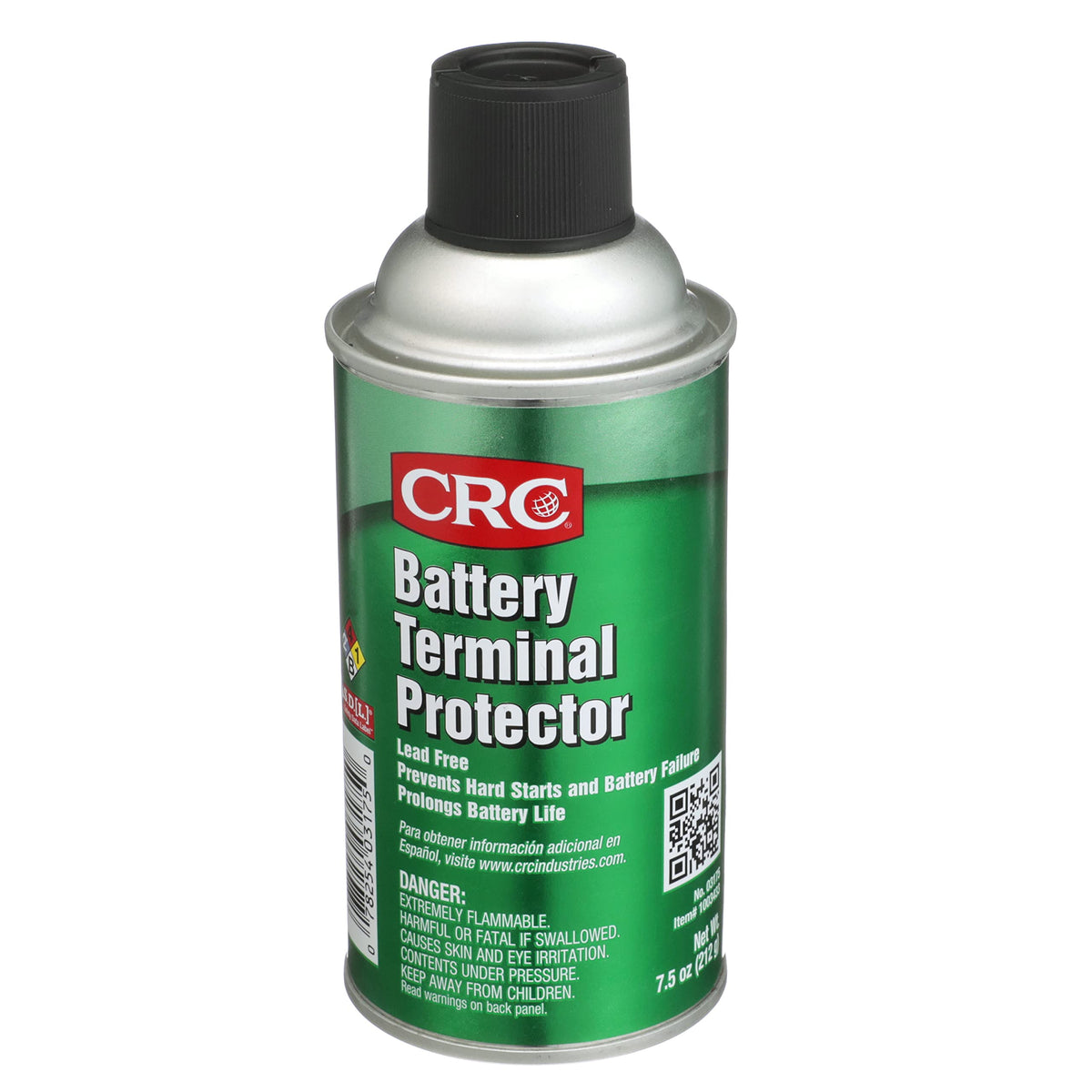 Crc Battery Terminal Protector, 7.5 Wt Oz, Lead-Free, Enhances Battery Life, Prevents Corrosion-Related Leakage, Aerosol Spray