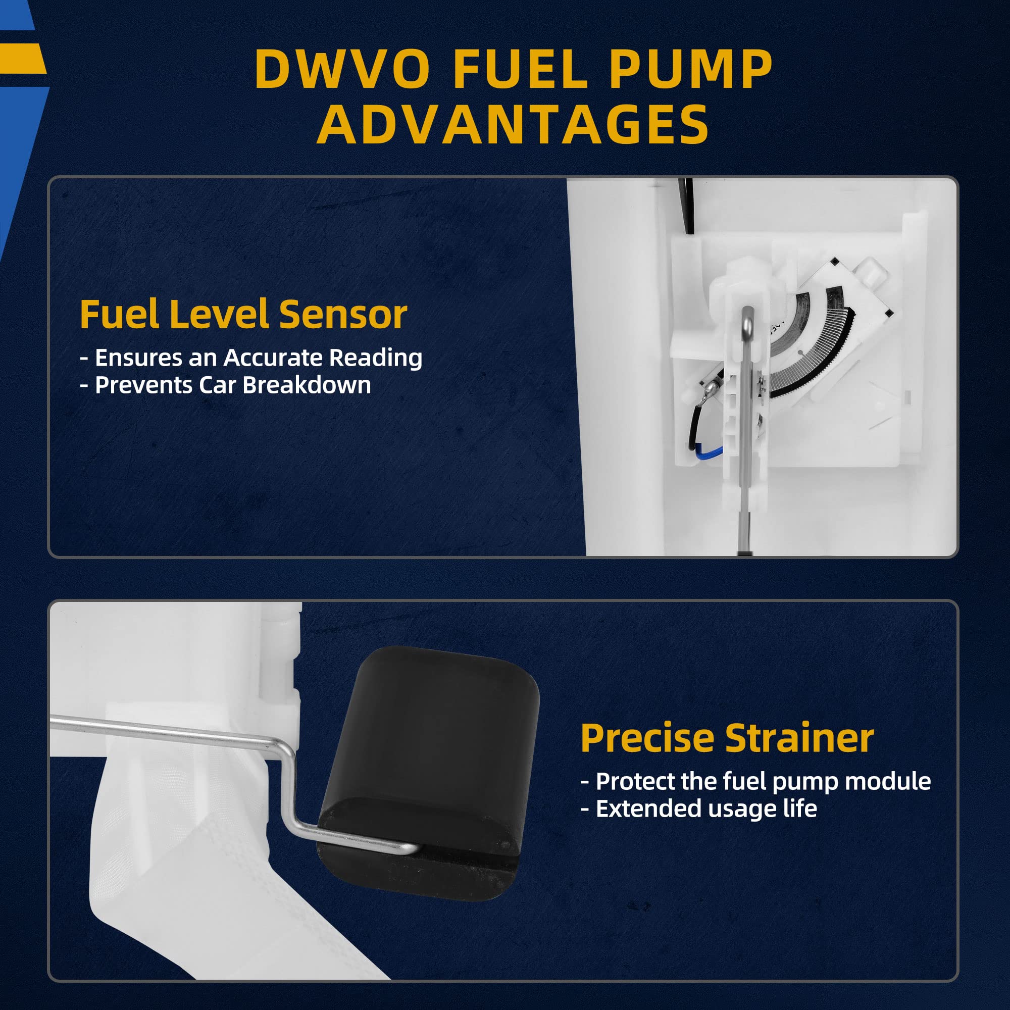 Dwvo Fuel Pump Compatible With 2000-2005 Chevy Cavalier/Malibu/Classic/Oldsmobile Alero/Pontiac Sunfire/Grand Am 2.2L 2.4L 3.1L