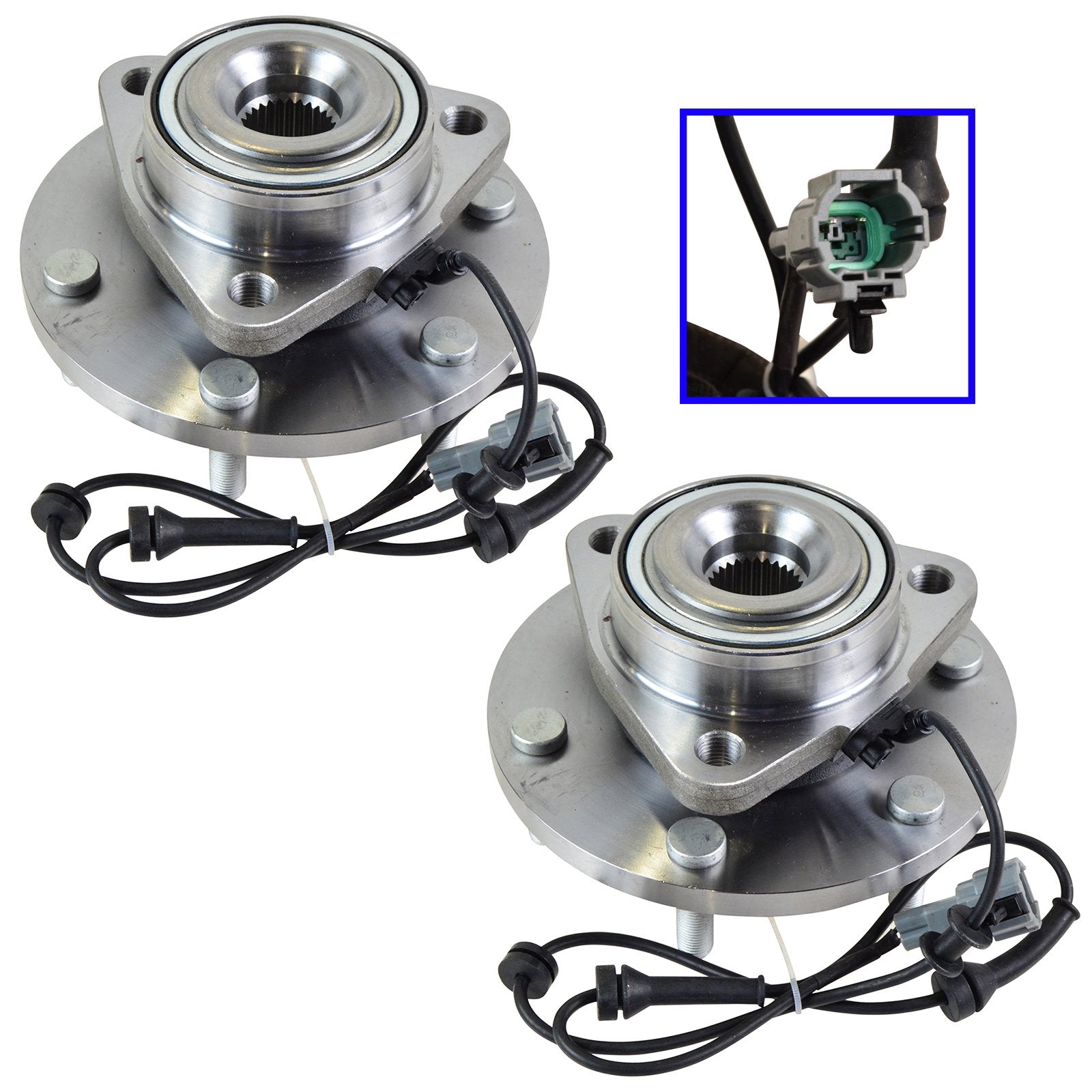 Trq Front Wheel Hub Bearings Assembly Set Compatible With 2004-2007 Infiniti Qx56 2005-2007 Nissan Armada 2004 Pathfinder Pathfi