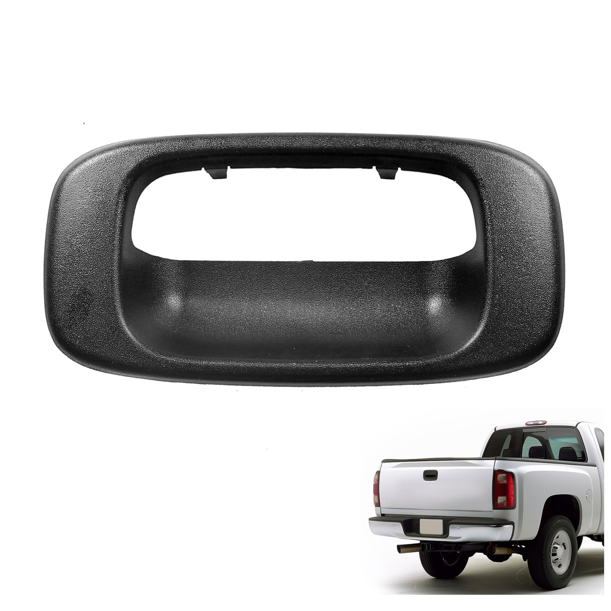 ECOTRIC Tailgate Handle Bezel Cover Compatible with 1999-2007 Chevy Chevrolet GMC Silverado Sierra 1500 2500 3500 HD Pickup Truck Replacement for 15228539 76106 GM1916102