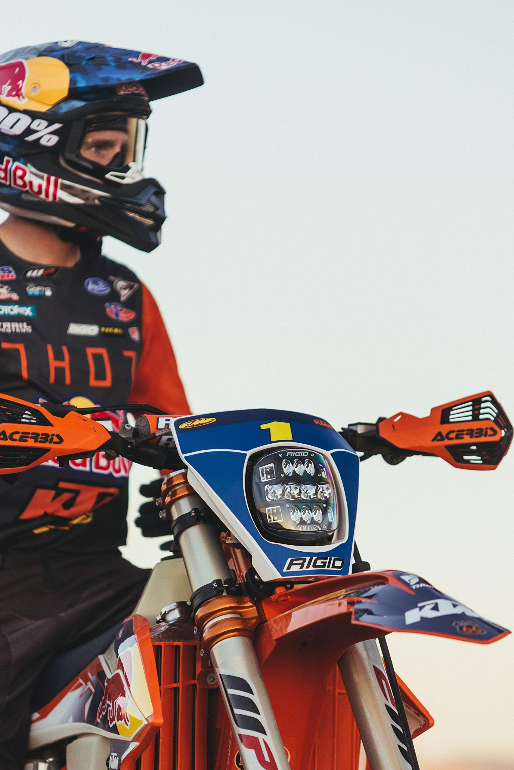 Rigid Industries – 300416 Adapt Xe Extreme Enduro Led Moto Kit – Led Light With 3 Lighting Zones – Gps Module (Black)