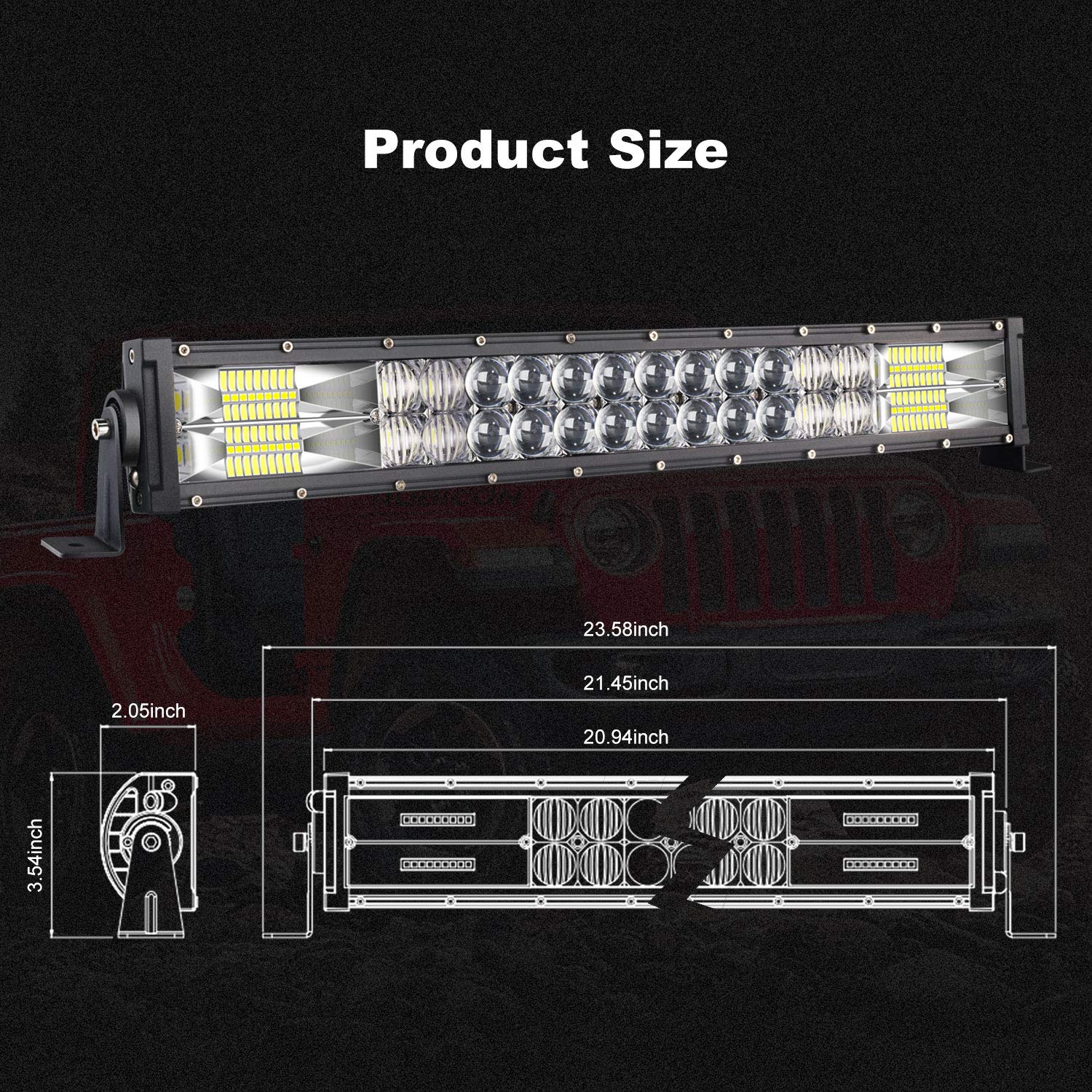 Led Light Bar Terrain Vision 22 Inch 120W 5D Flood Spot Combo Beam Off Road Driving Lights 2Pcs 4 Inch 60W Fog Lights W/Rocker S