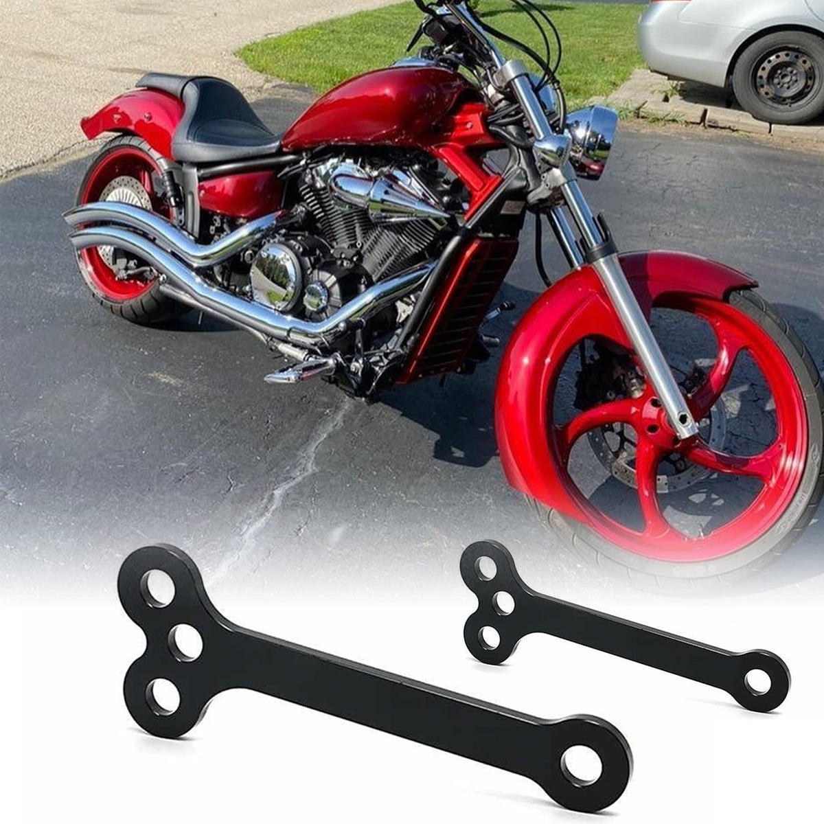 Fits 99-22 Yamaha V-Star Stryker 950 1100 1300 Rear Lowering Drop Link 1-2 Inch For 05-21 Suzuki Lowering Kit Boulevard C50 Volusia 800 (Black)