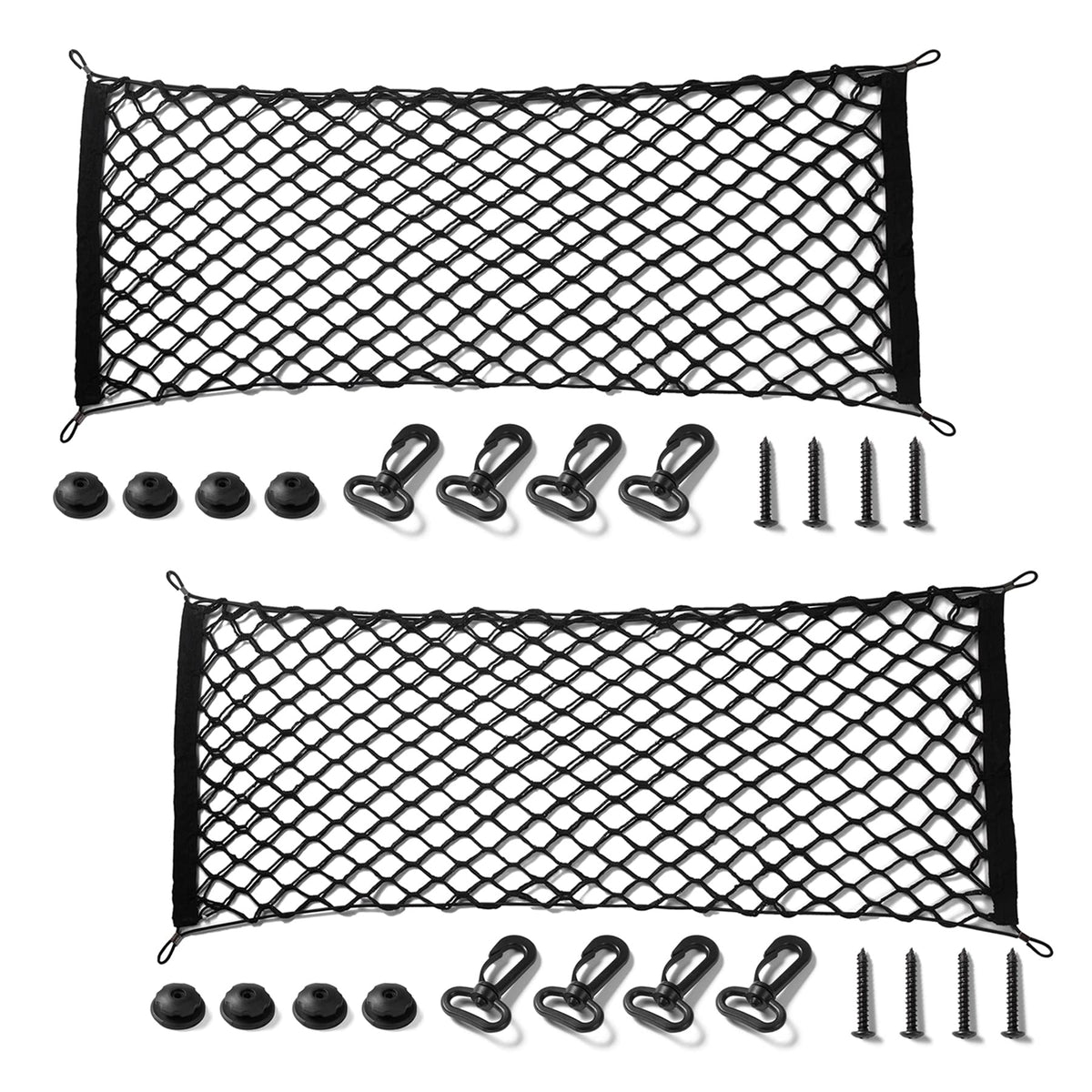 Amiss 2 Packs Cargo Net Stretchable. Adjustable Elastic Trunk Storage Net With Hook For Suvs, Cars And Trucks(43.3X15.8 Inch)
