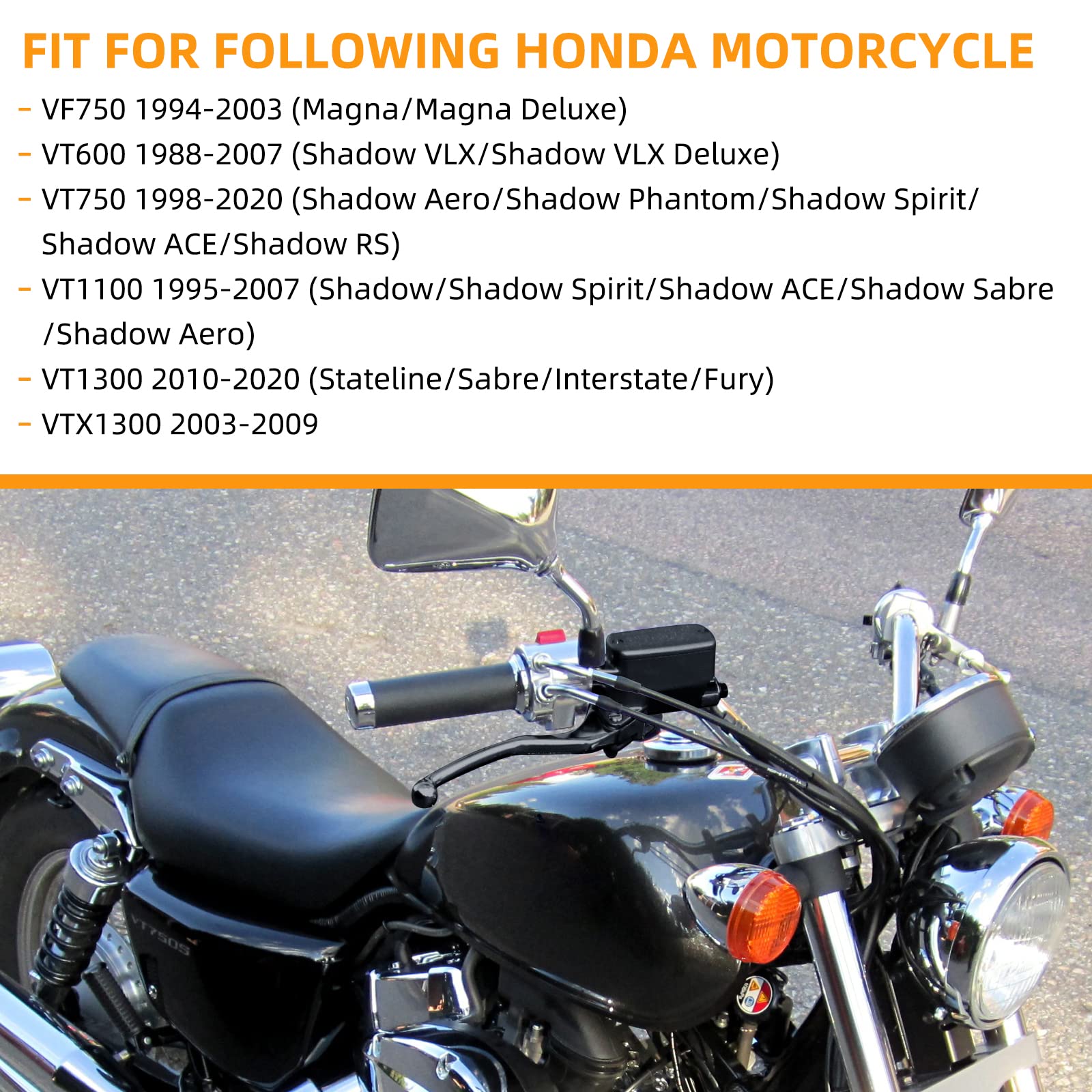 Brake Master Cylinder Clutch Lever 1'' 25mm Compatible with Honda VT600 VT750 VT1100 VT1300 VTX1300 VF750, Left & Right Motorcyc