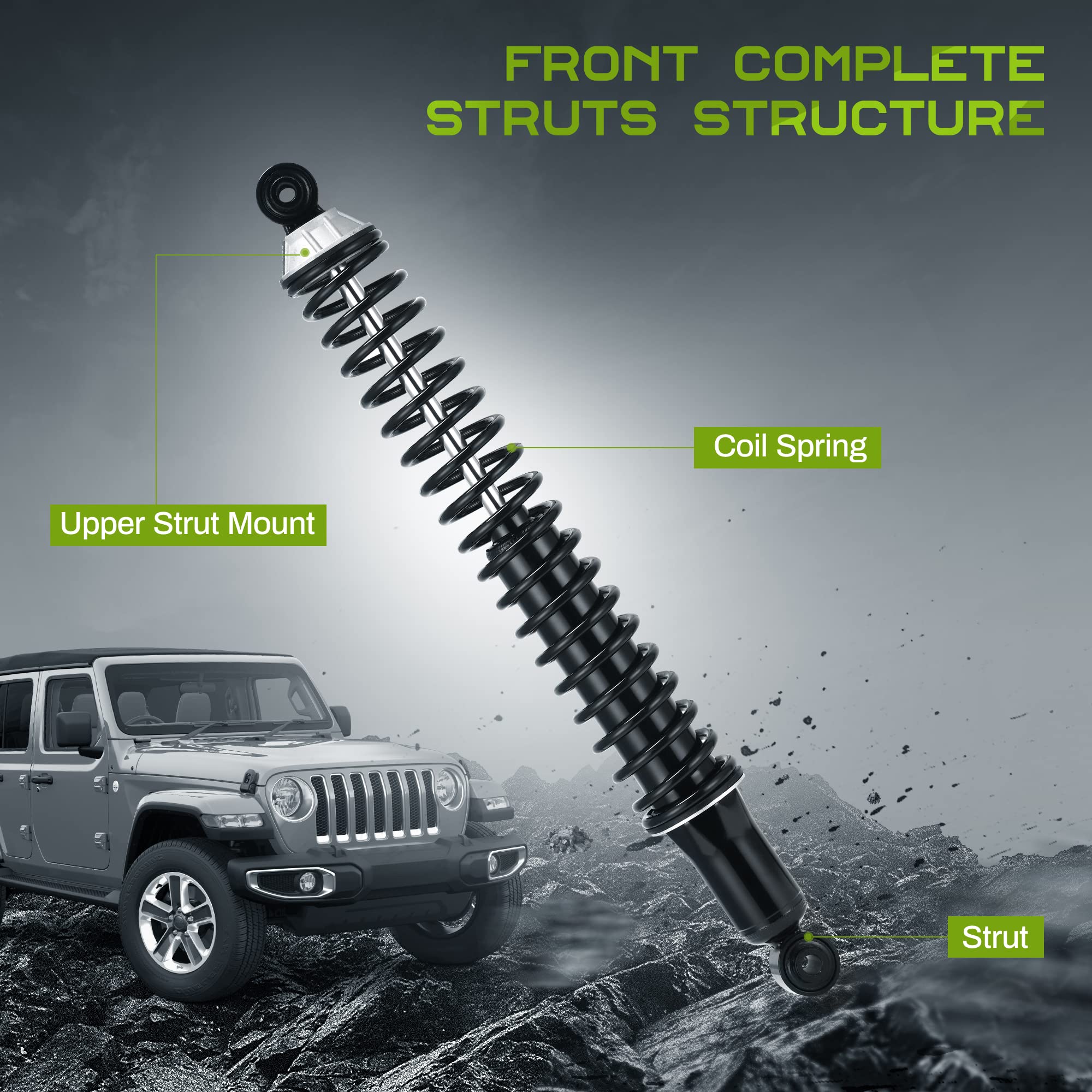 Autosaver88 Rear Load Shocks And Strut Compatible With 2006-2010 Commander, 2005-2010 Grand Cherokee