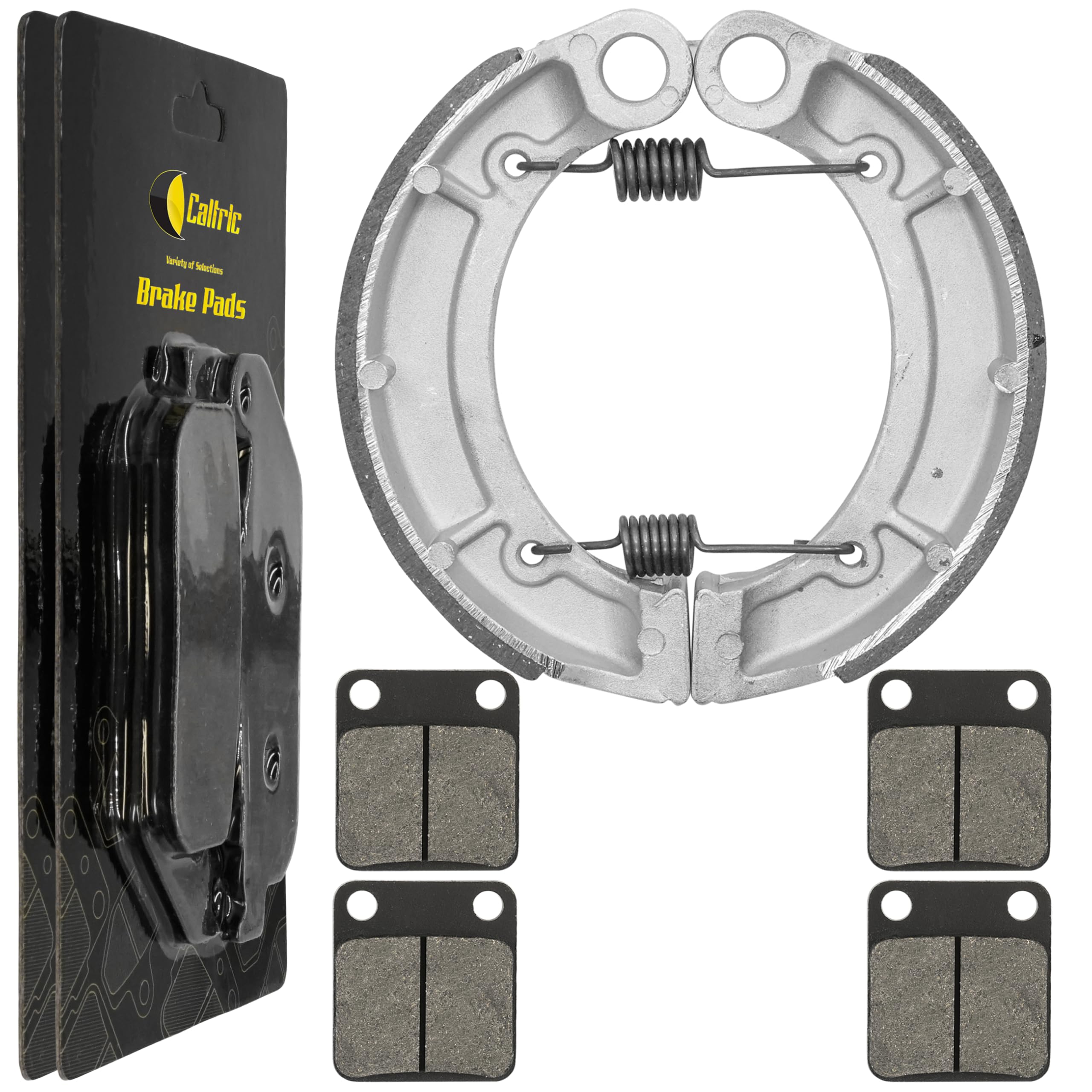 Caltric Front Brake Pads & Rear Brake Shoes Compatible with Yamaha Bruin 350 Yfm350 2X4 4X4 2004 2005 2006 New