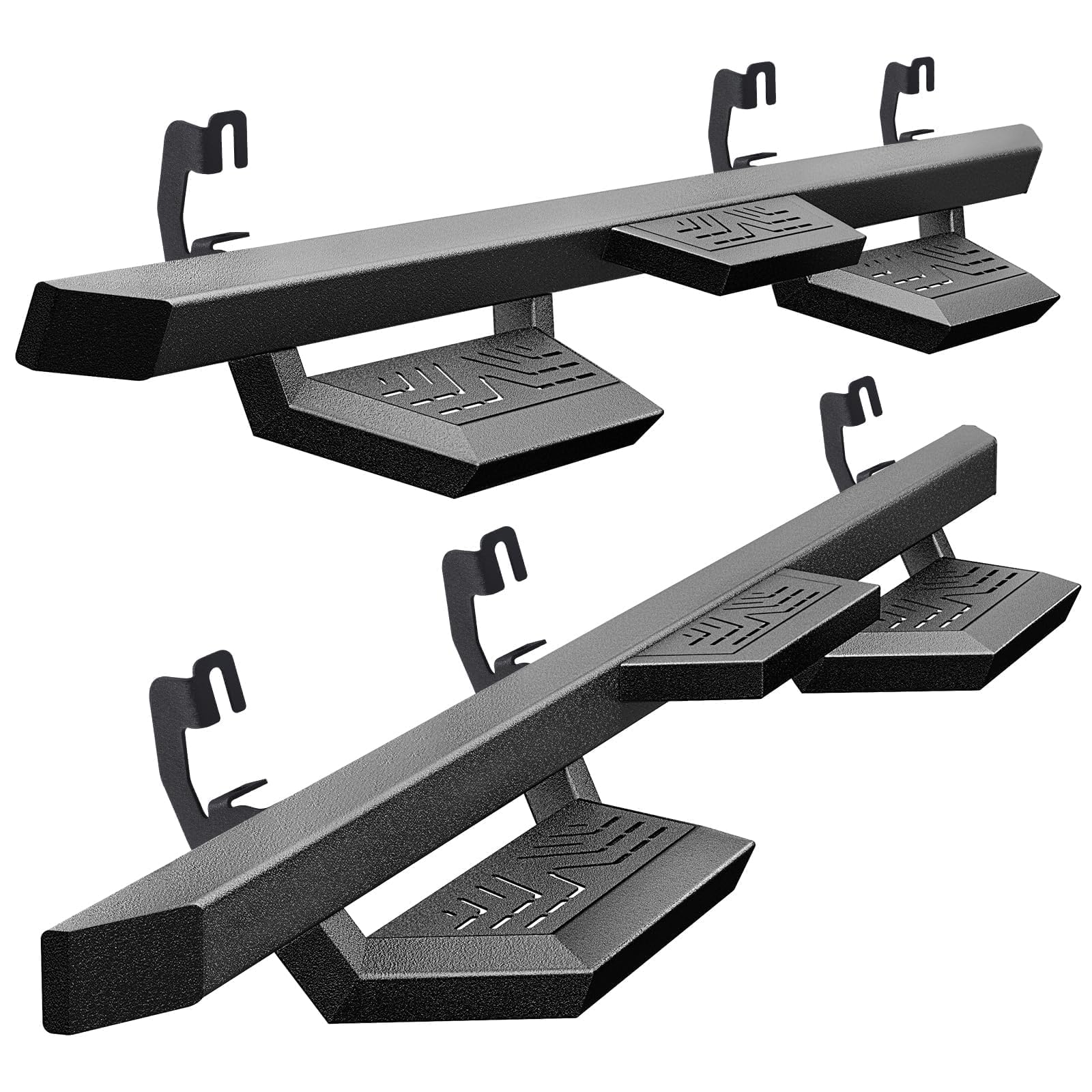 Pz Crew Cab Running Boards For 2007-2018 Chevy Silverado/Gmc Sierra 1500, 2007-2019 For 2500Hd 3500Hd, 2019 Ld, Heavy Duty Carbo