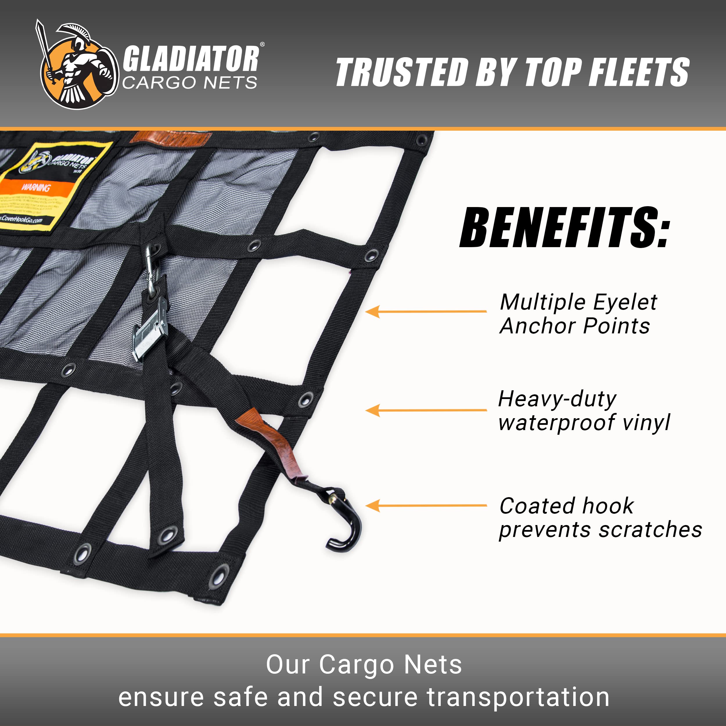 Gladiator Cargo Net - Heavy Duty Truck Cargo Net - Double Extra Large (Xxg-100) 10.5' X 18.5' Ft.