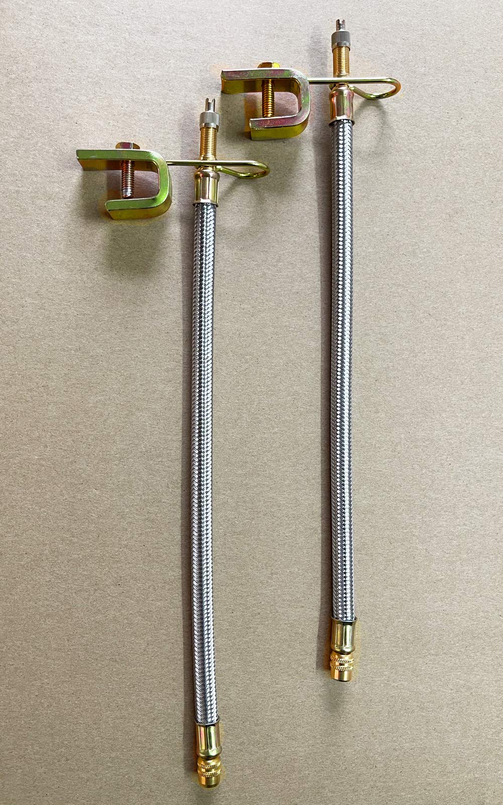 2Pcs 12/300Mm Flexible Valve Stem Extenders Stainless Steel Tyre Tire Valve Stem Extension Adaptors Car Truck Trailer Rv Trailer Vehicle (2Pcs 12/300Mm)