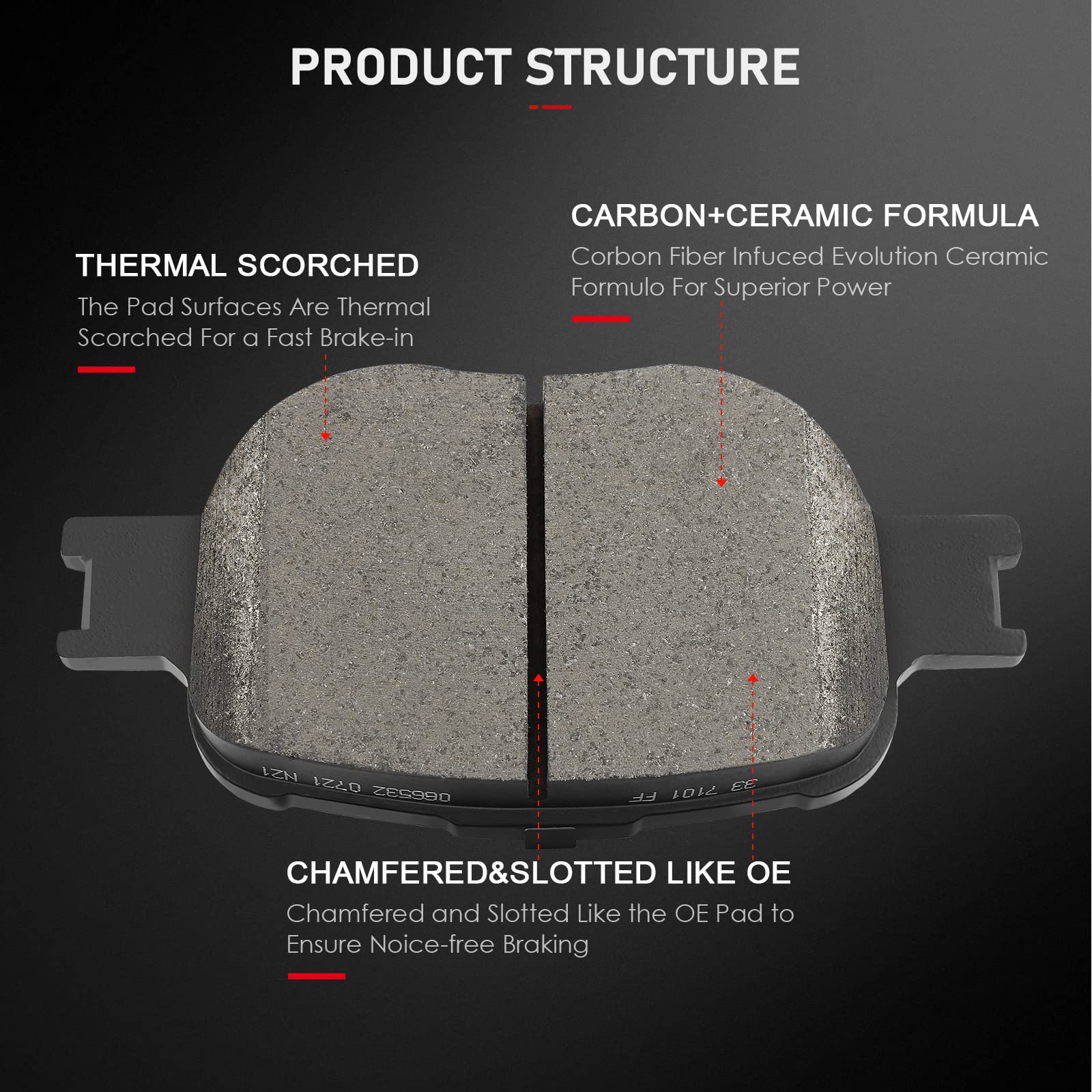 Cciyu D817 D835 Ceramic Front Rear Brake Pad Set Fit For 2005-2010 For Scion Tc