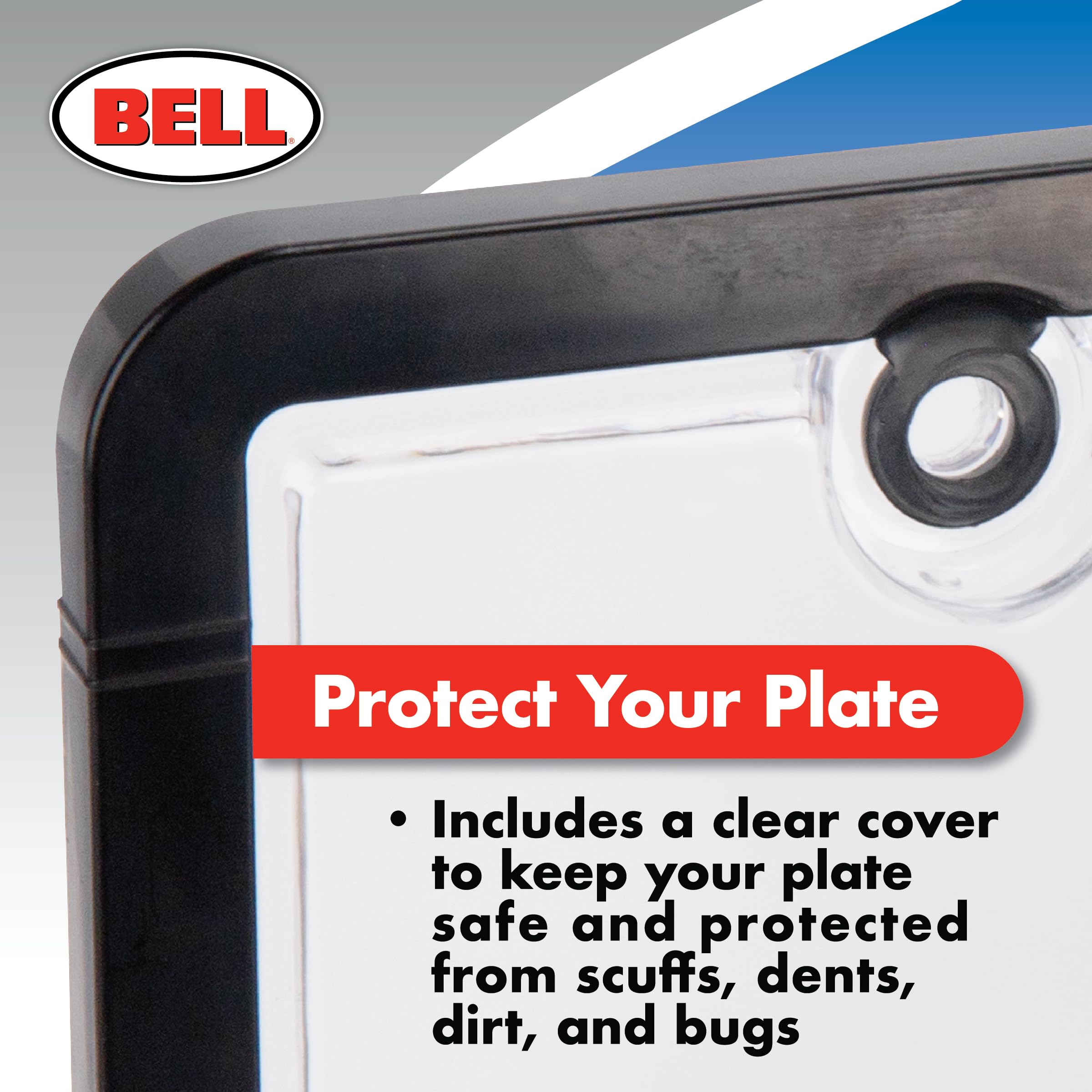 Bell Automotive 22-1-45601-8 Universal License Plate Frame with Clear Cover, Black, 12 x 6 inches