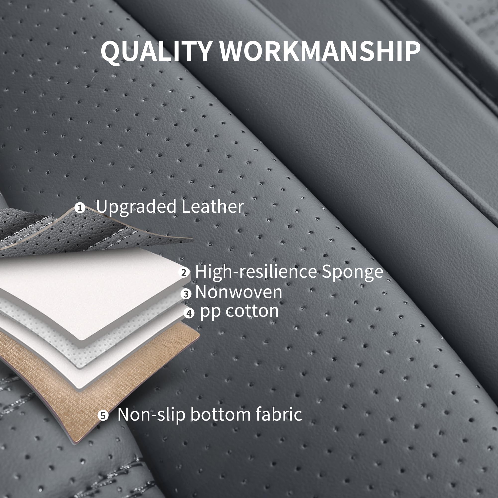 Hchengkikz Leather Car Seat Covers,Waterproof Horizontal Stripes Front And Rear Car Seat Cover,Breathable Automotive Seat Covers