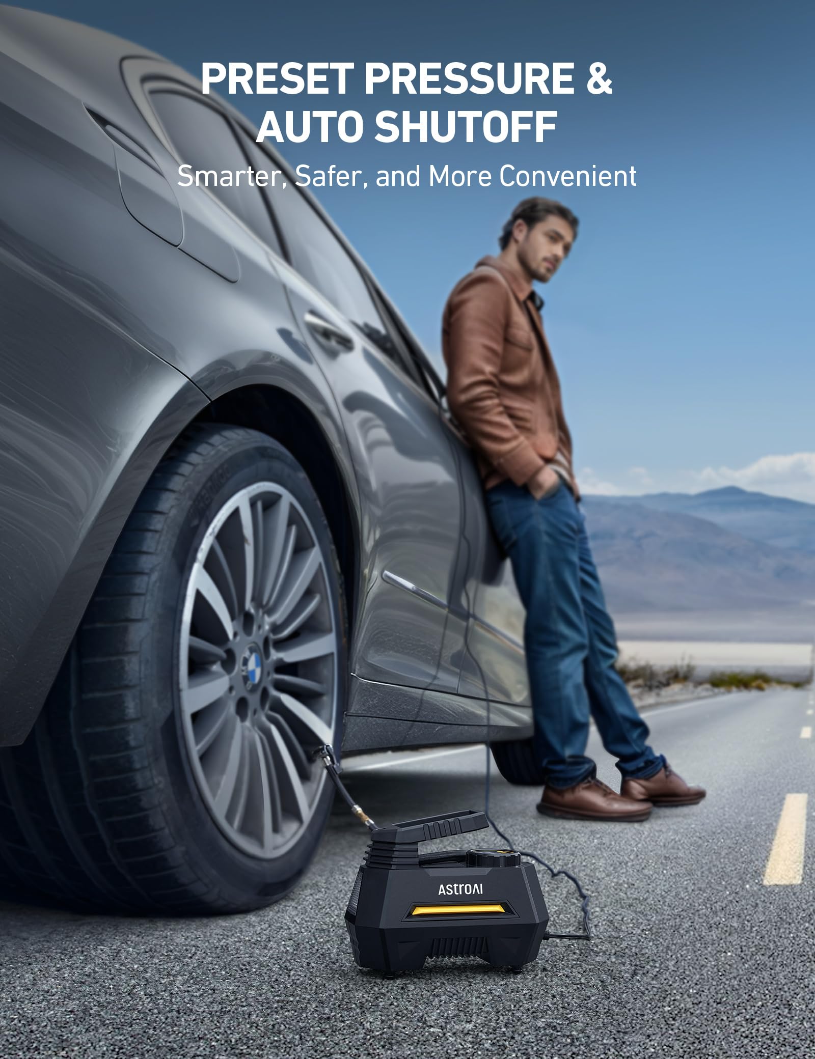 AstroAI Tire Inflator Portable Air Compressor Tire Air Pump for Car Tires - Car Accessories, 12V DC Auto Pump with Digital Press