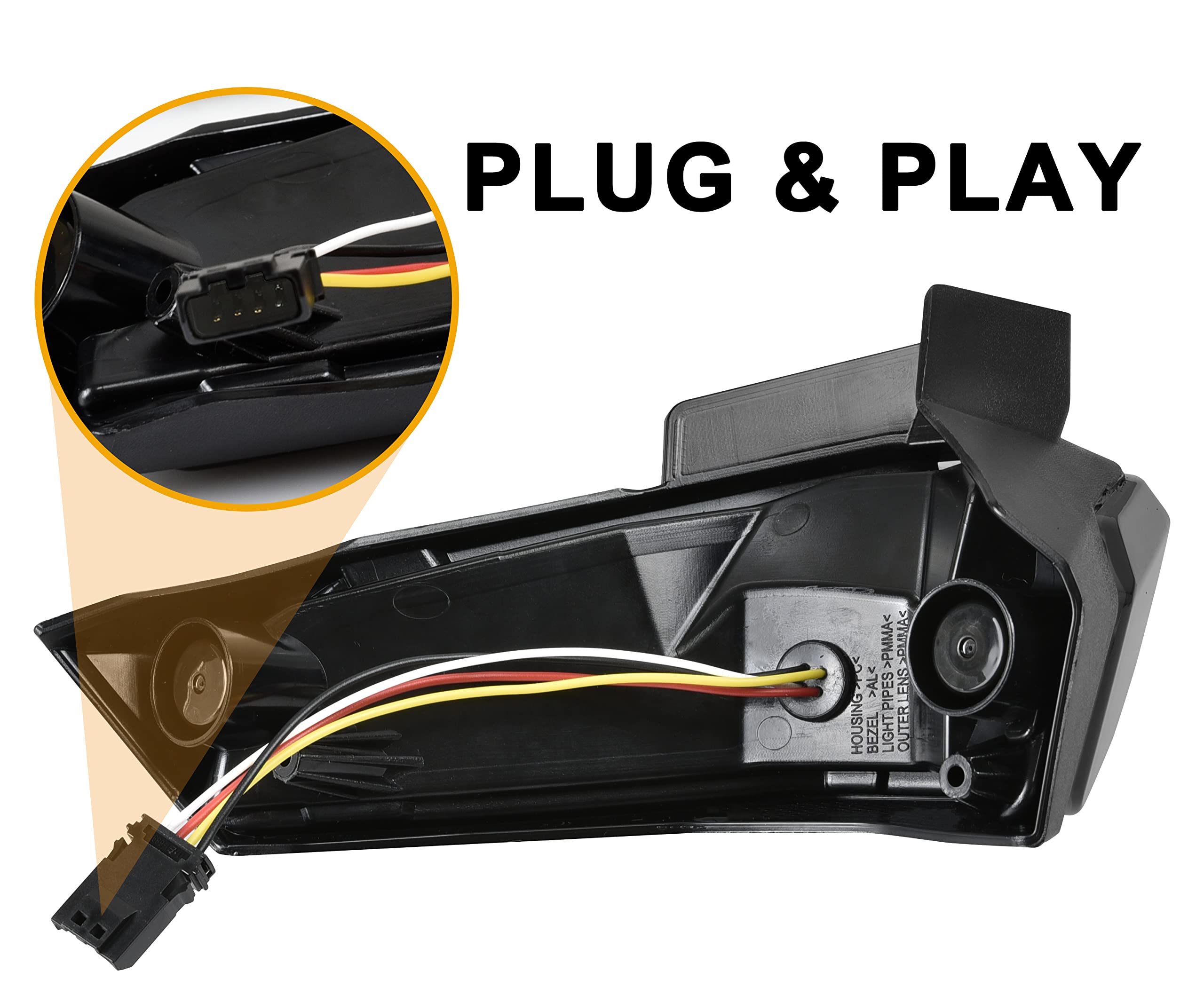 Sautvs Led Taillights For Can Am Ryker 600 900, Led Smoked Black Tail Light Brake Light Taillight For Can-Am Ryker 600 900 & Ryker Rally Accessories (2Pcs, Replace #710005284, 710005285)