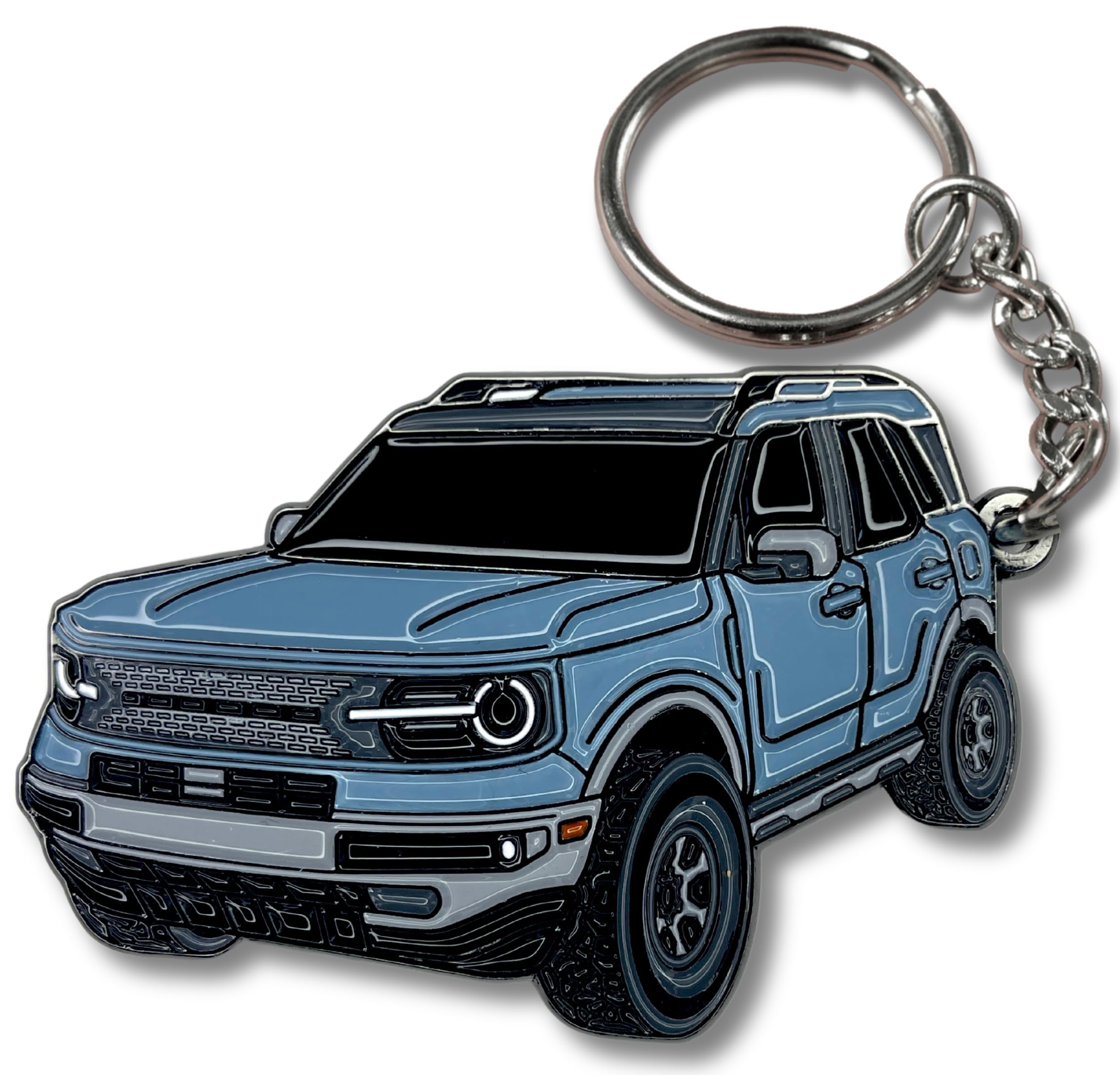 Four Wheel Beast Bronco Sport Keychain Compatible With Ford Bronco Accessories 2023 2024 4 Door Key Chain Fob Gift (Area 51)