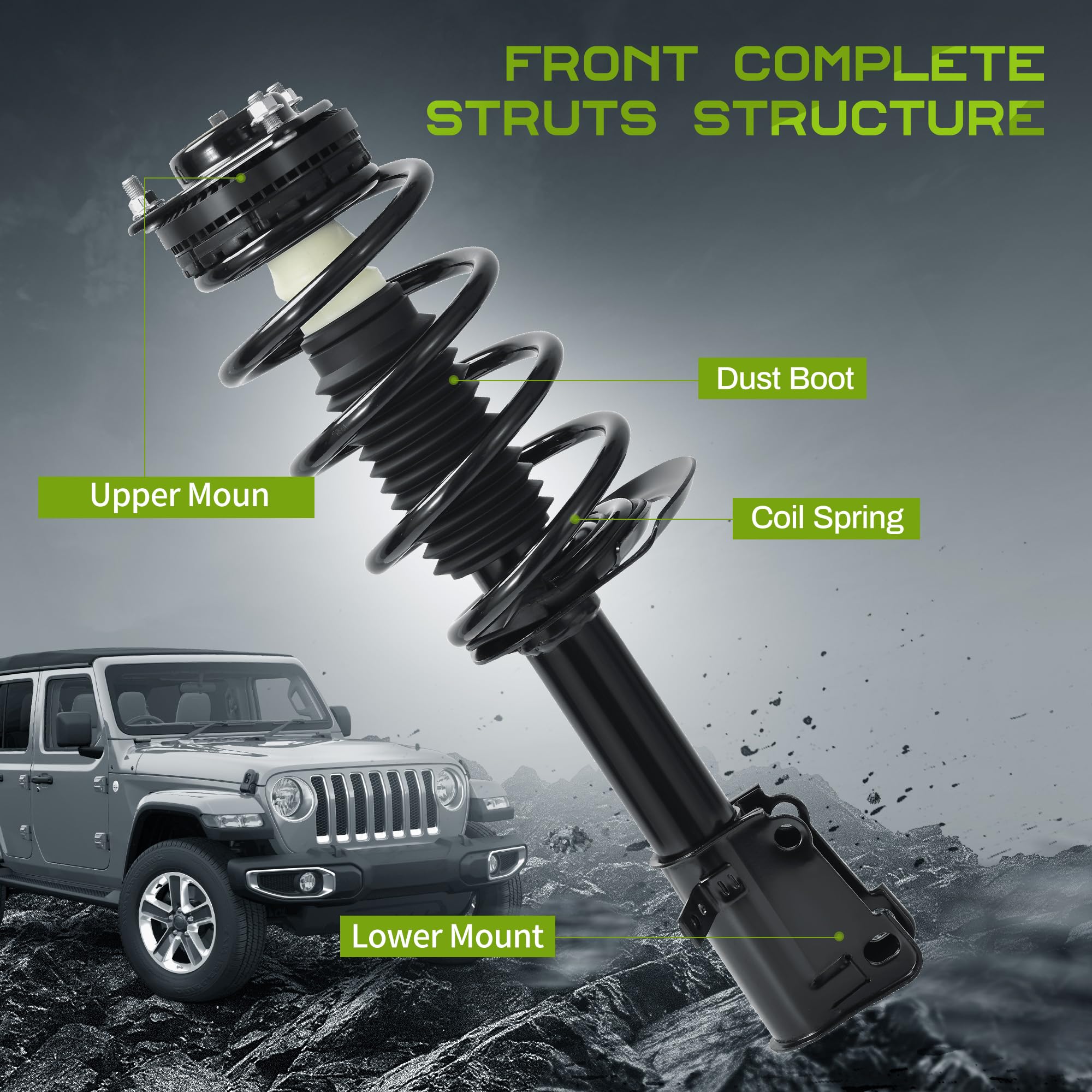 Autosaver88 Front Complete Struts Assembly Compatible With 2008-2014 Dodge Avenger 2.7L V6 Fwd, 2011-2014 Chrysler 200 2.4L L4,