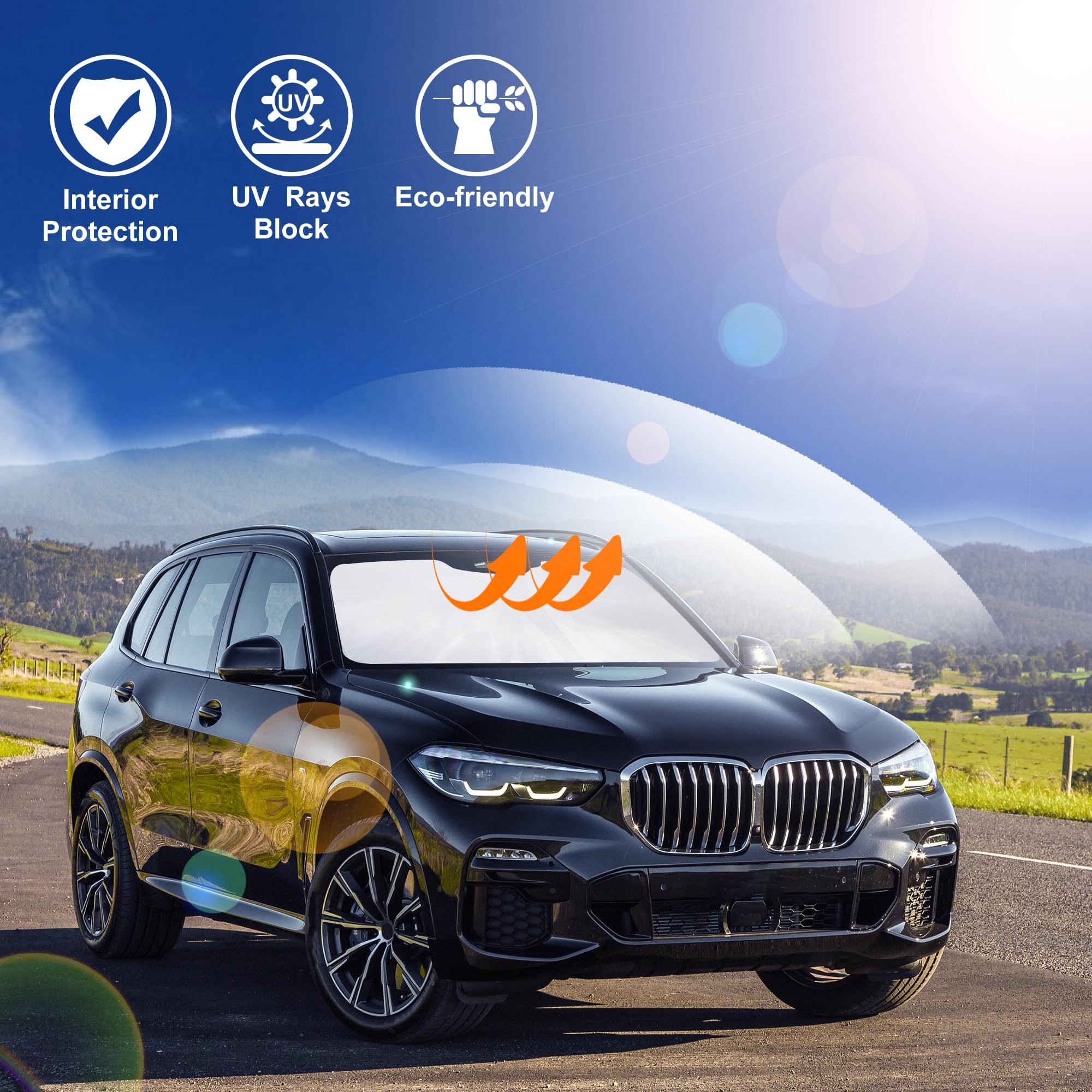 Windshield Sun Shade Custom Fit 2019 2020 2021 2022 2023 2024 2025 Bmw X5 Accessories Foldable Sunshade Sun Visor Protector Bloc