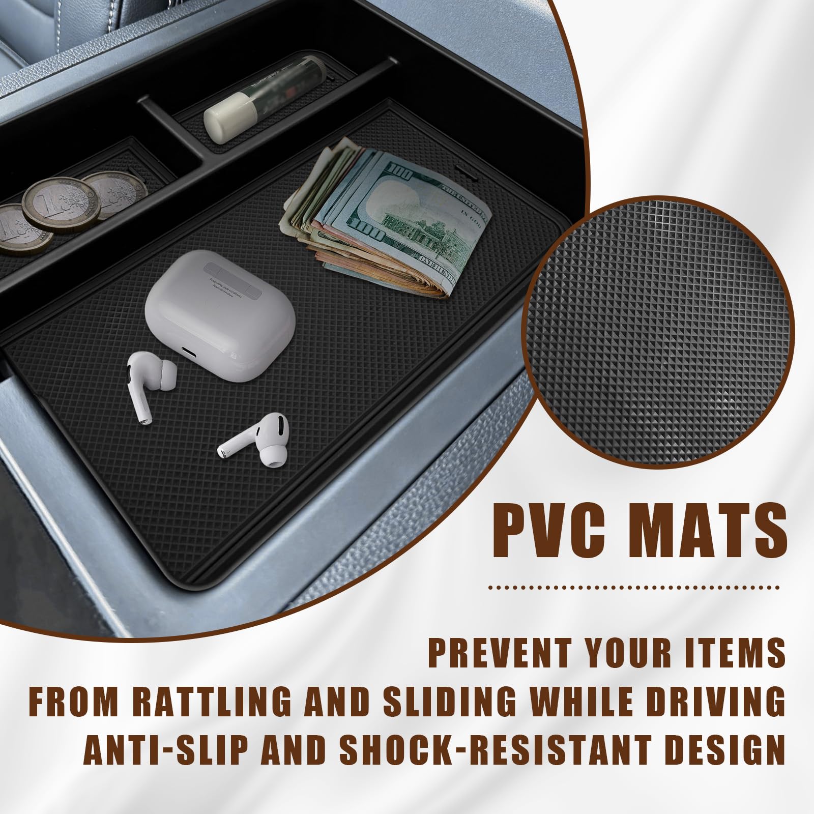 Muslogy Center Console Organizer Compatible with Honda Pilot 2023-2024, 2024 Ridgeline/Passport Center Console Storage Box Divid