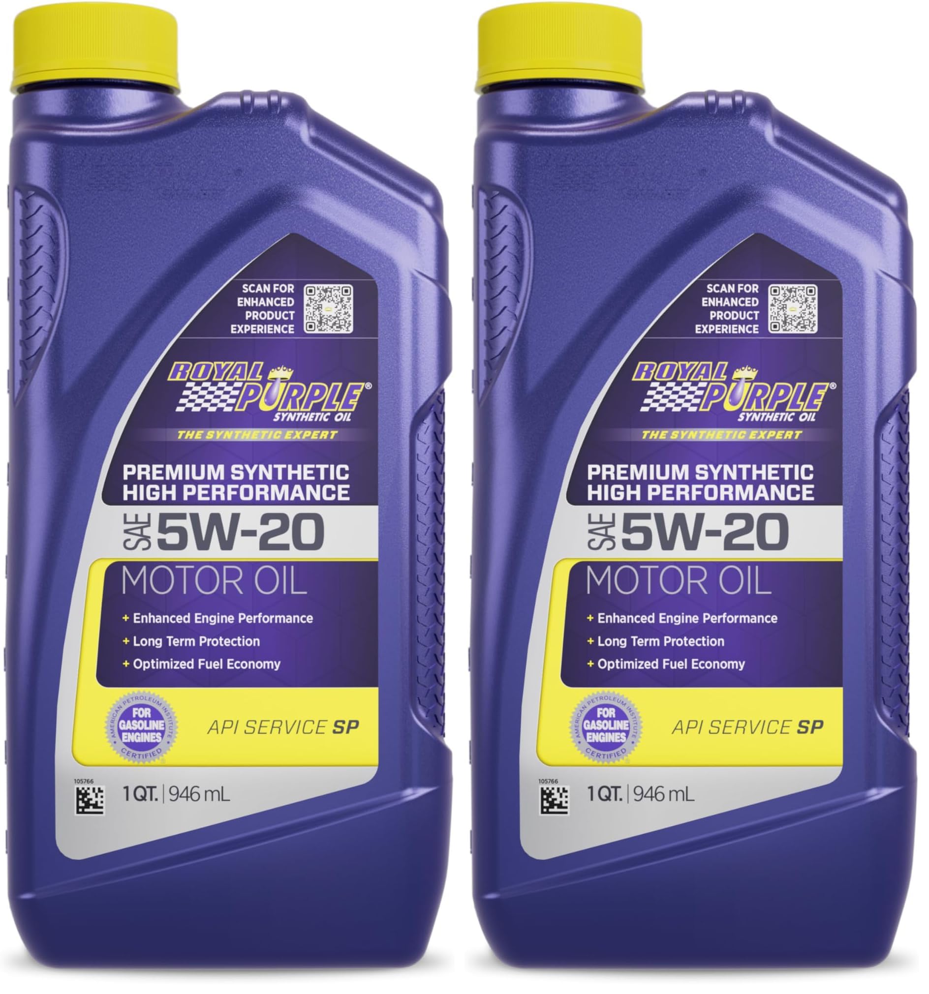 Royal Purple 01520 API-Licensed SAE 5W-20 High Performance Synthetic Motor Oil - 1 Quart (Pack of 2)
