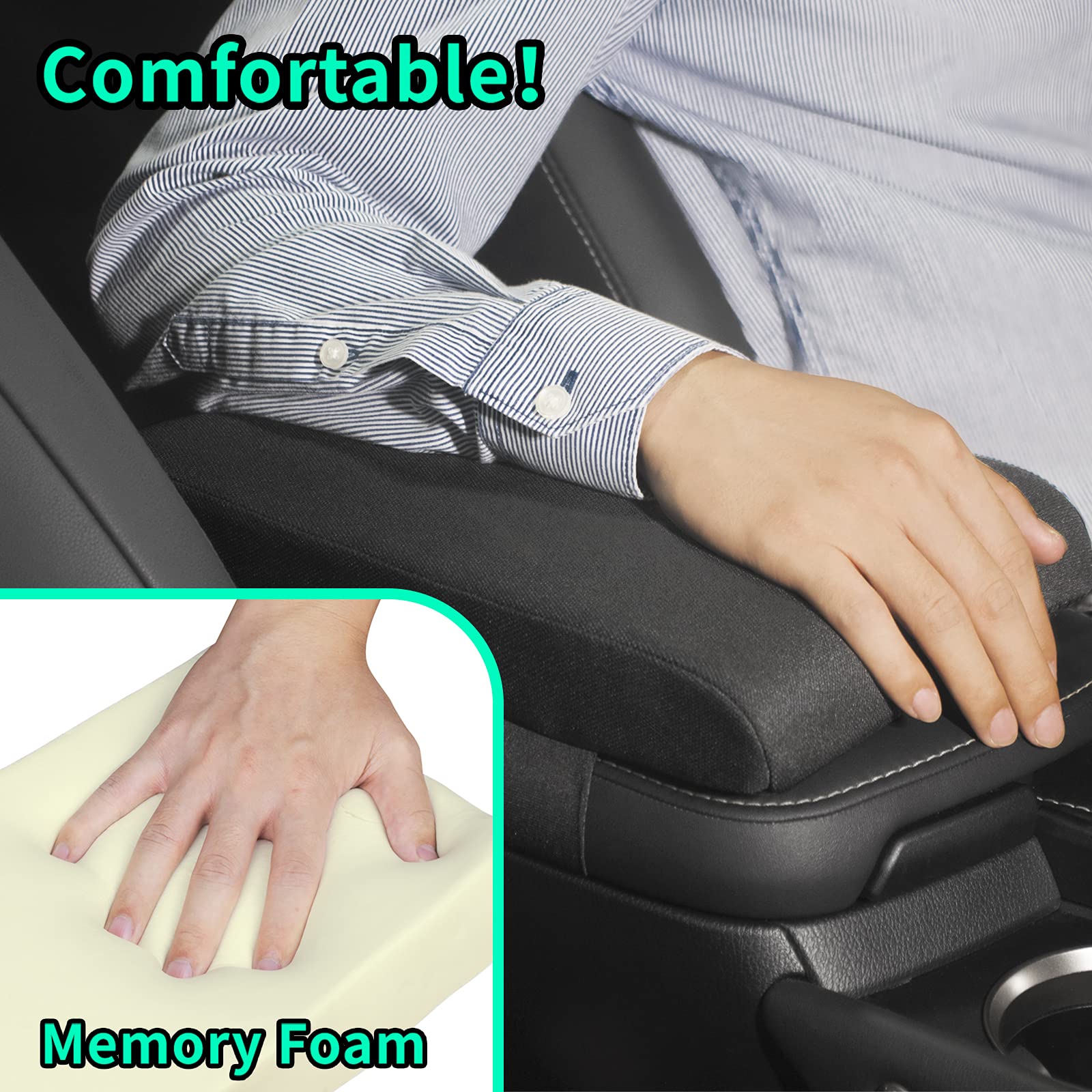 Timorn Car Center Console Cover: Memory Foam Car Armrest Cushion & Arm Rest Covering Car & Middle Console Covers & Car Armrest C