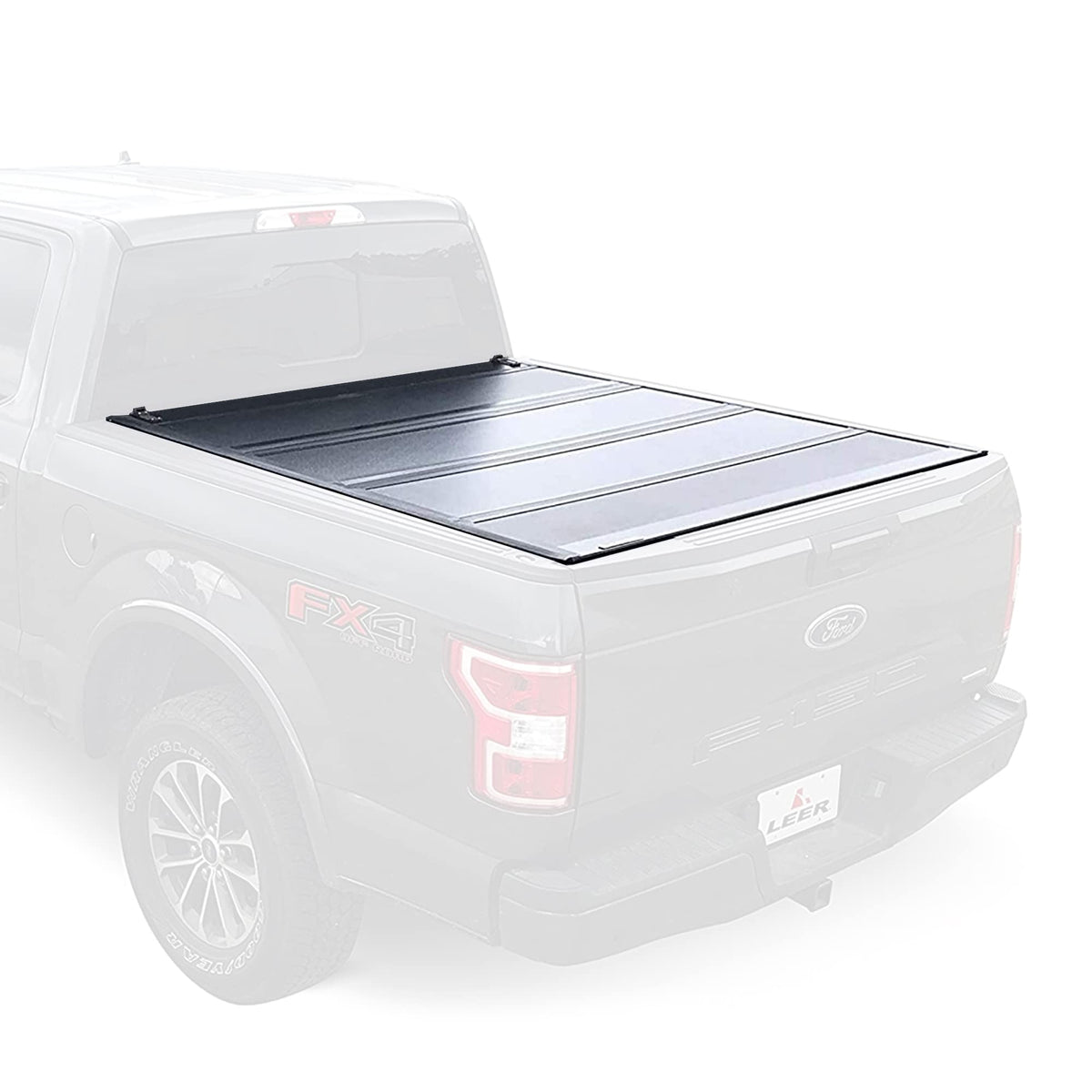 Leer Hf650M Quad-Folding Truck Bed Tonneau Cover, Fits Ford F-150 Light Duty, Years 2015-2024, 6'6 Truck Bed, Black