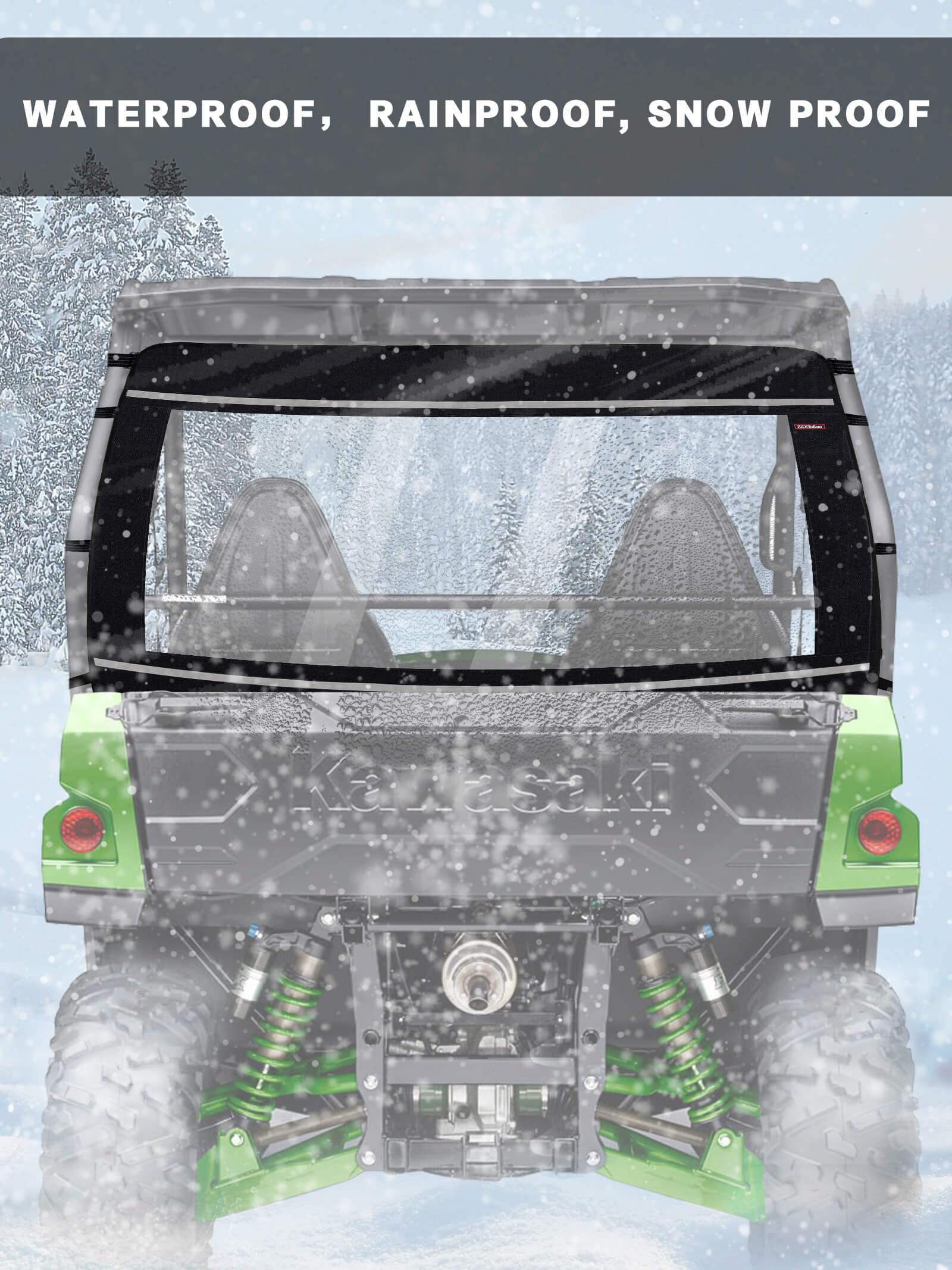 Zidiyoruo Soft Back Windshield For Kawasaki Teryx - Dustproof, Rainproof, And Cold Air Proof - Ideal For Kawasaki Teryx 4 800 Ow