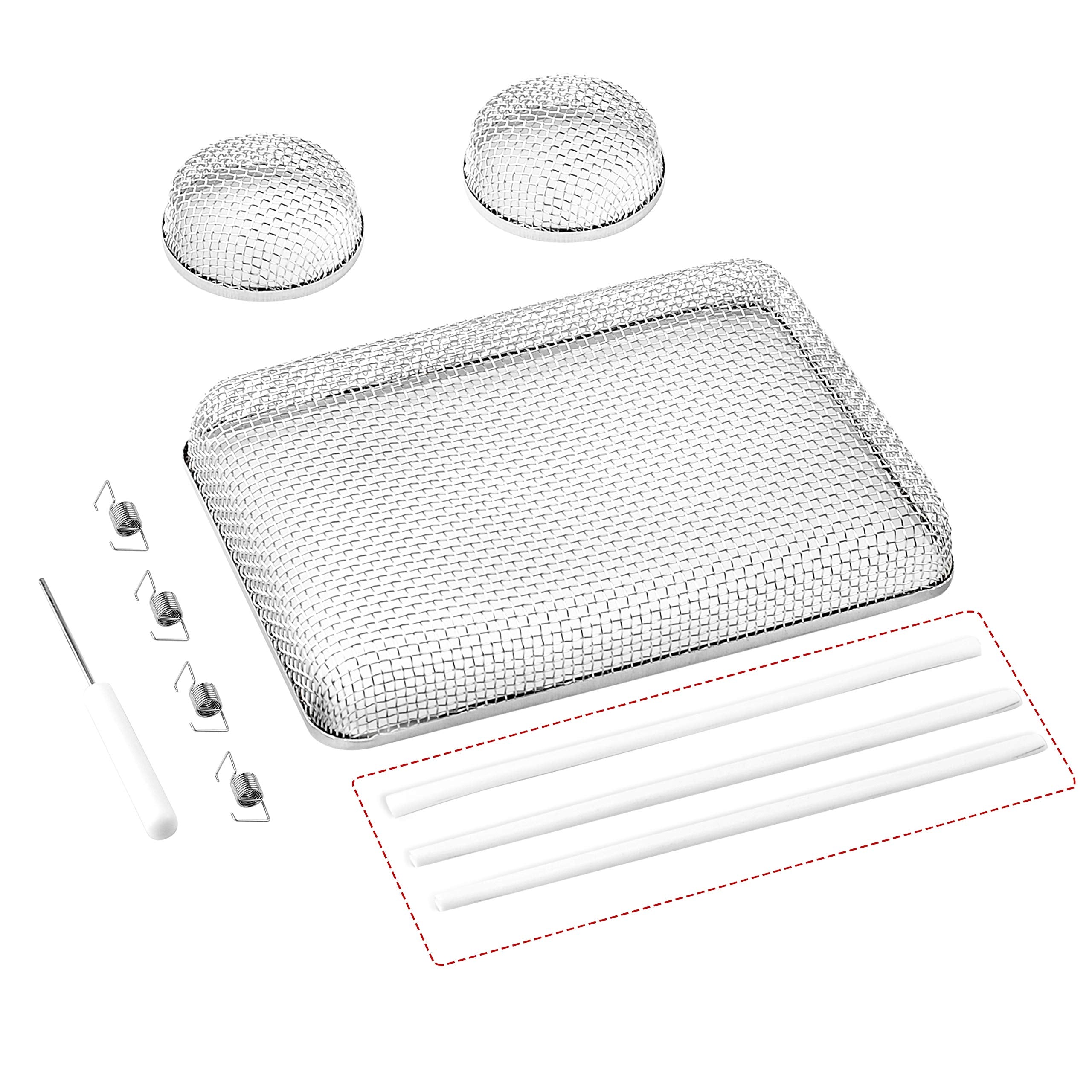 Rvguard Rv Flying Insect Screen, Stainless Steel Mesh Rv Furnace Vent Cover With Installation Tool And Silicone Rubber, 2.8 X 1.
