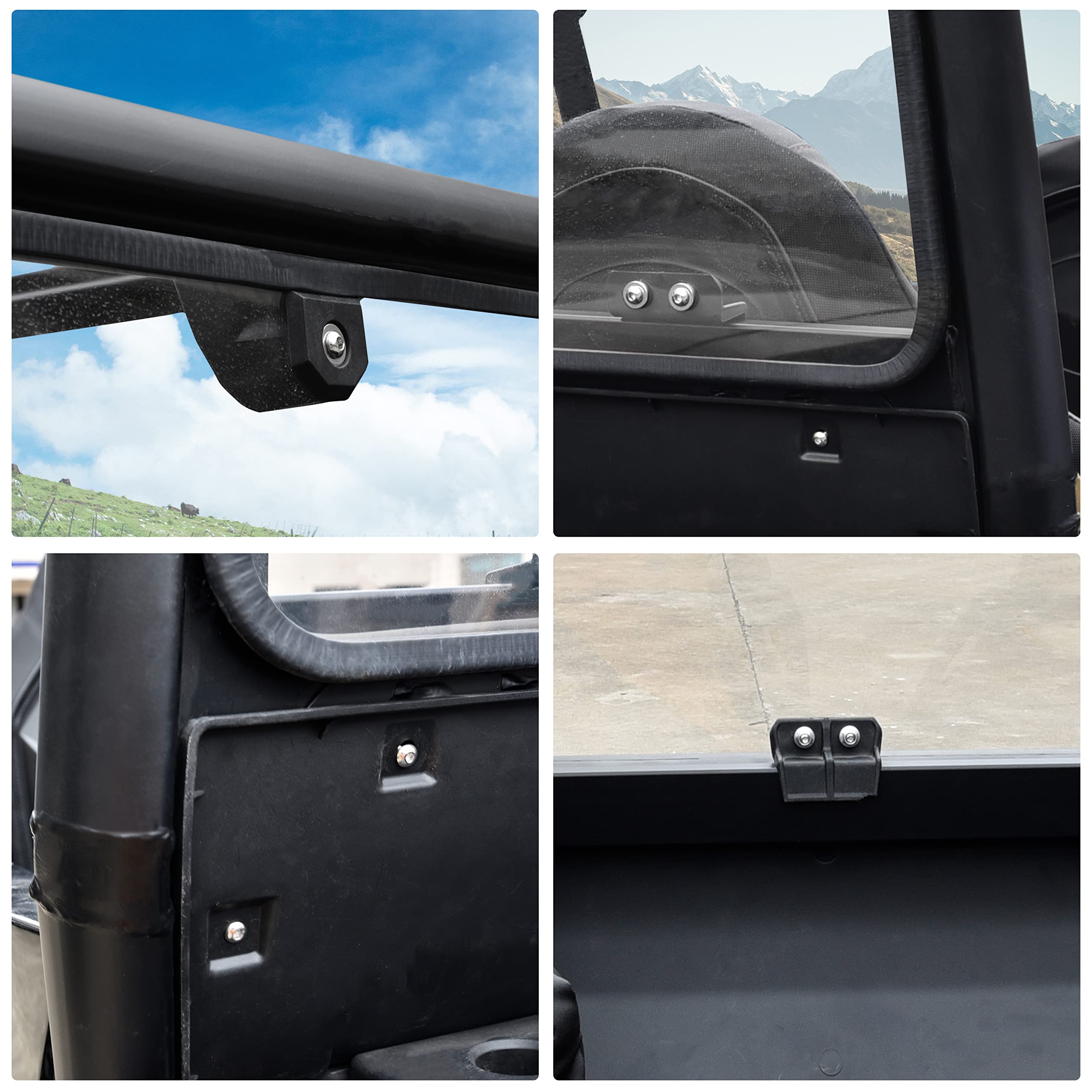 Sautvs Rear Windshield For Polaris General Xp 4 1000 16-24, Rear Full Windshield Rear Lock Panel Kit For Polaris General 1000/4 1000 / Xp 1000 / Xp 4 1000 2016-2024 Accessories, Replace #2881112